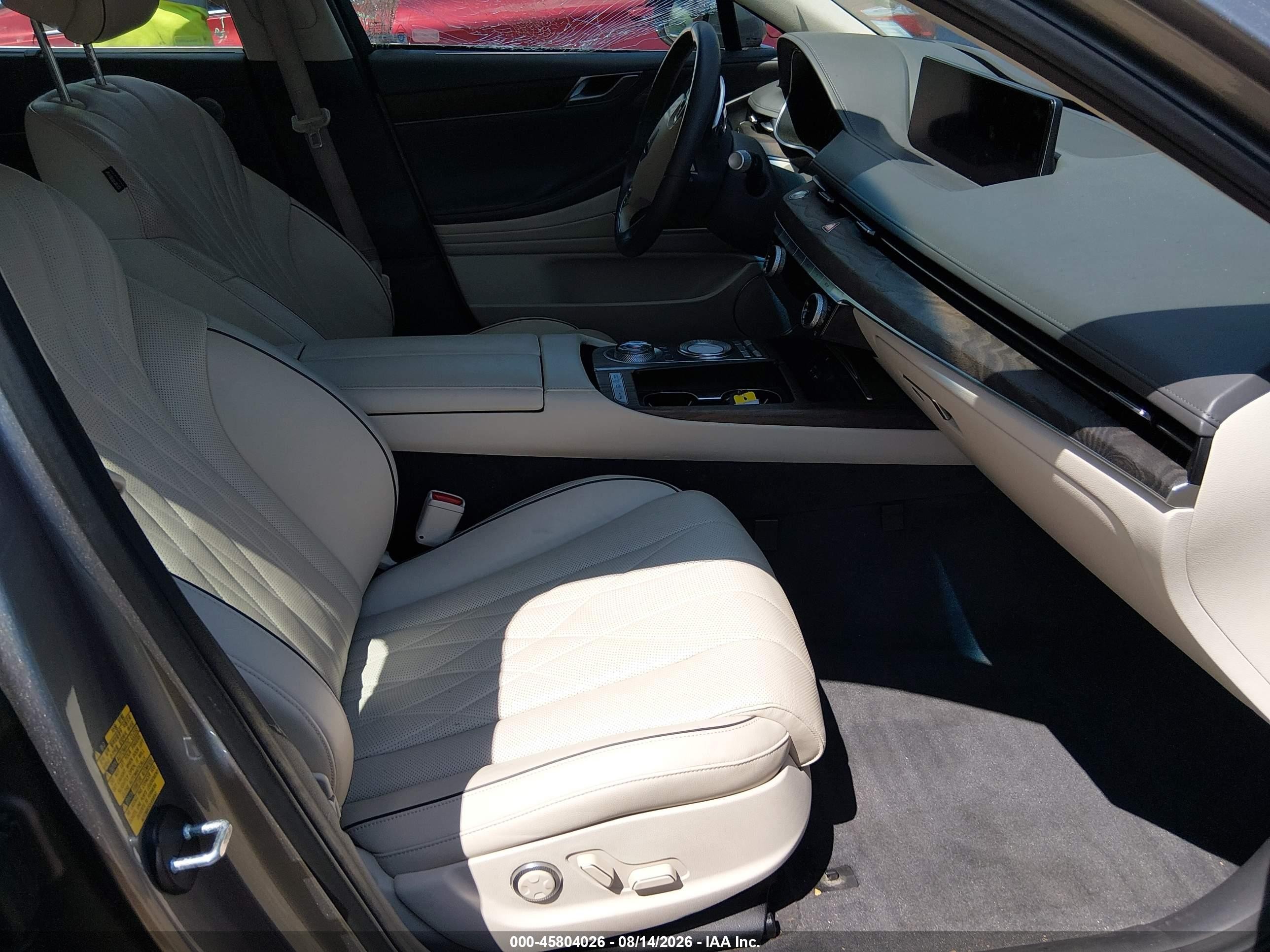 2021 Genesis G80 VIN KMTGB4SC1MU045827 IAAI salvage auction — Unknown, Salvage (Massachusetts), sold $10,000 on 2026-09-11 (photo 5)