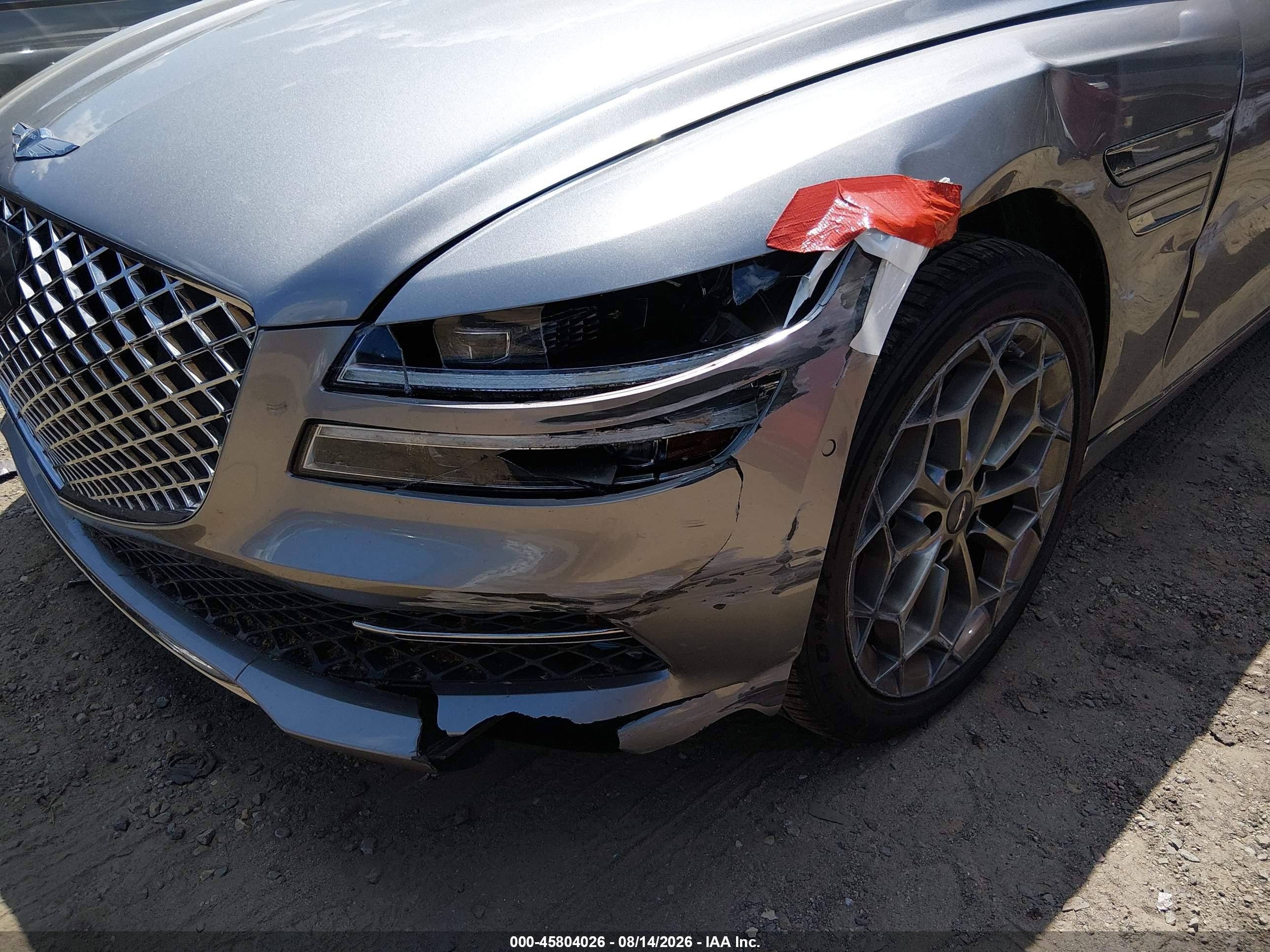 2021 Genesis G80 VIN KMTGB4SC1MU045827 IAAI salvage auction — Unknown, Salvage (Massachusetts), sold $10,000 on 2026-09-11 (photo 6)