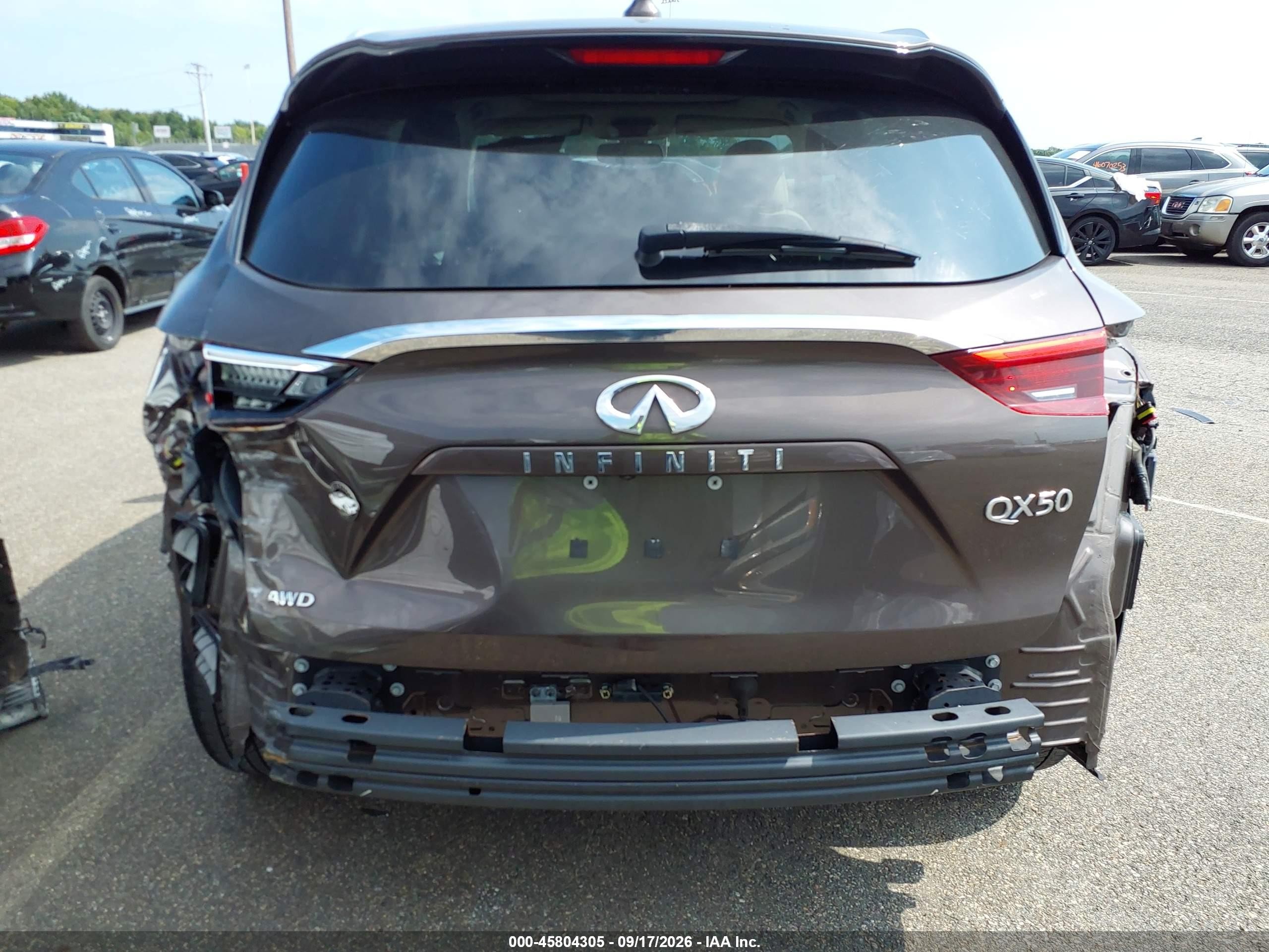 2019 Infiniti Qx50 VIN 3PCAJ5M31KF137309 IAAI salvage auction — Rear End, Salvage (New Jersey), sold $4,900 on 2026-09-26 (photo 6)