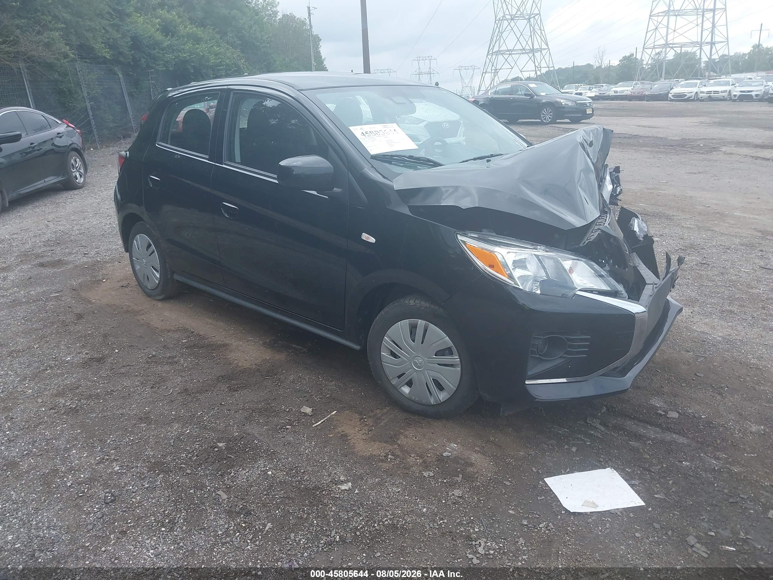 2024 Mitsubishi Mirage VIN ML32AUHJ5RH038481 IAAI salvage auction — Front End, Salvage (Pennsylvania), sold $1,250 on 2026-09-13 (photo 1)
