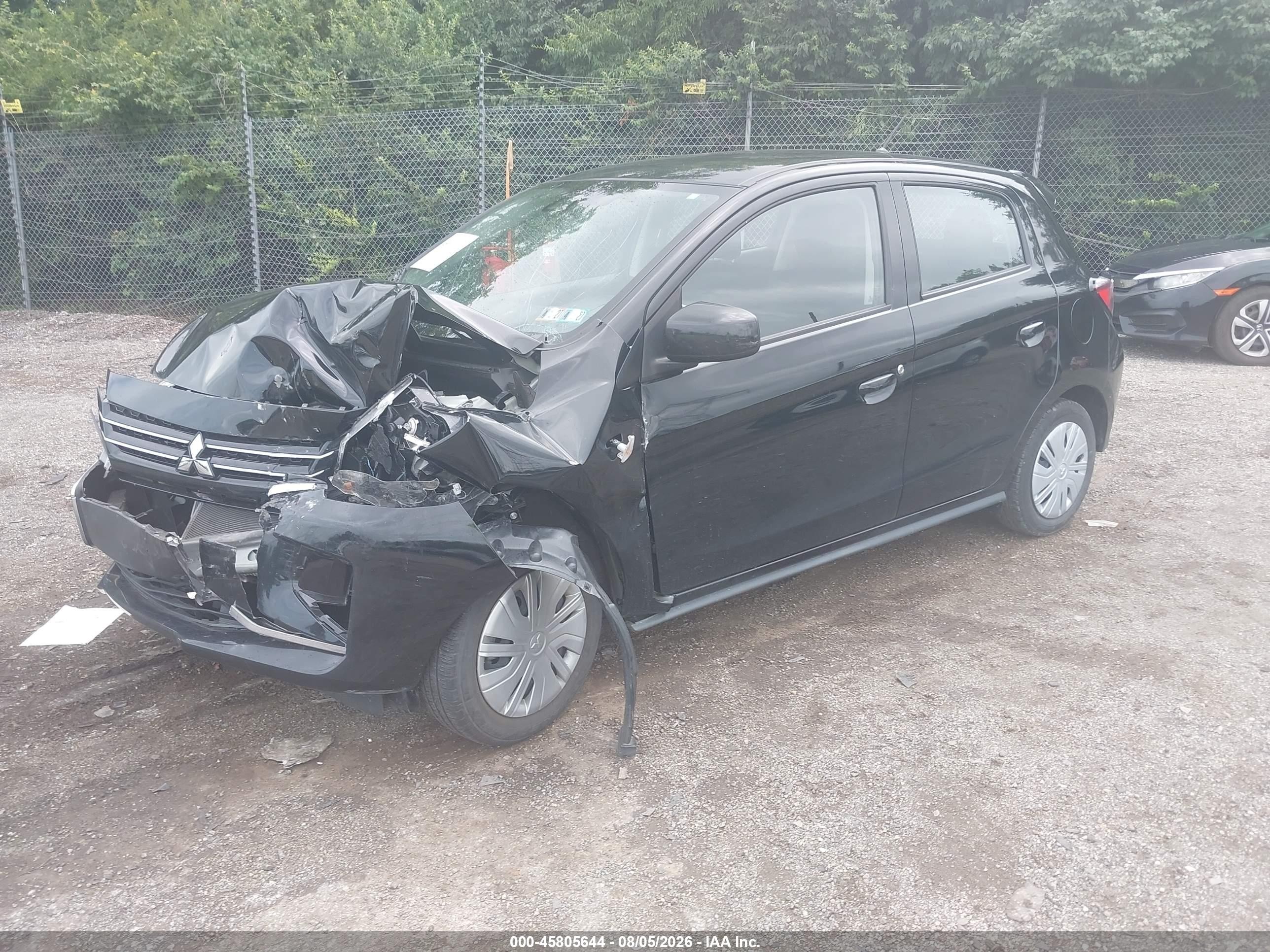 2024 Mitsubishi Mirage VIN ML32AUHJ5RH038481 IAAI salvage auction — Front End, Salvage (Pennsylvania), sold $1,250 on 2026-09-13 (photo 2)