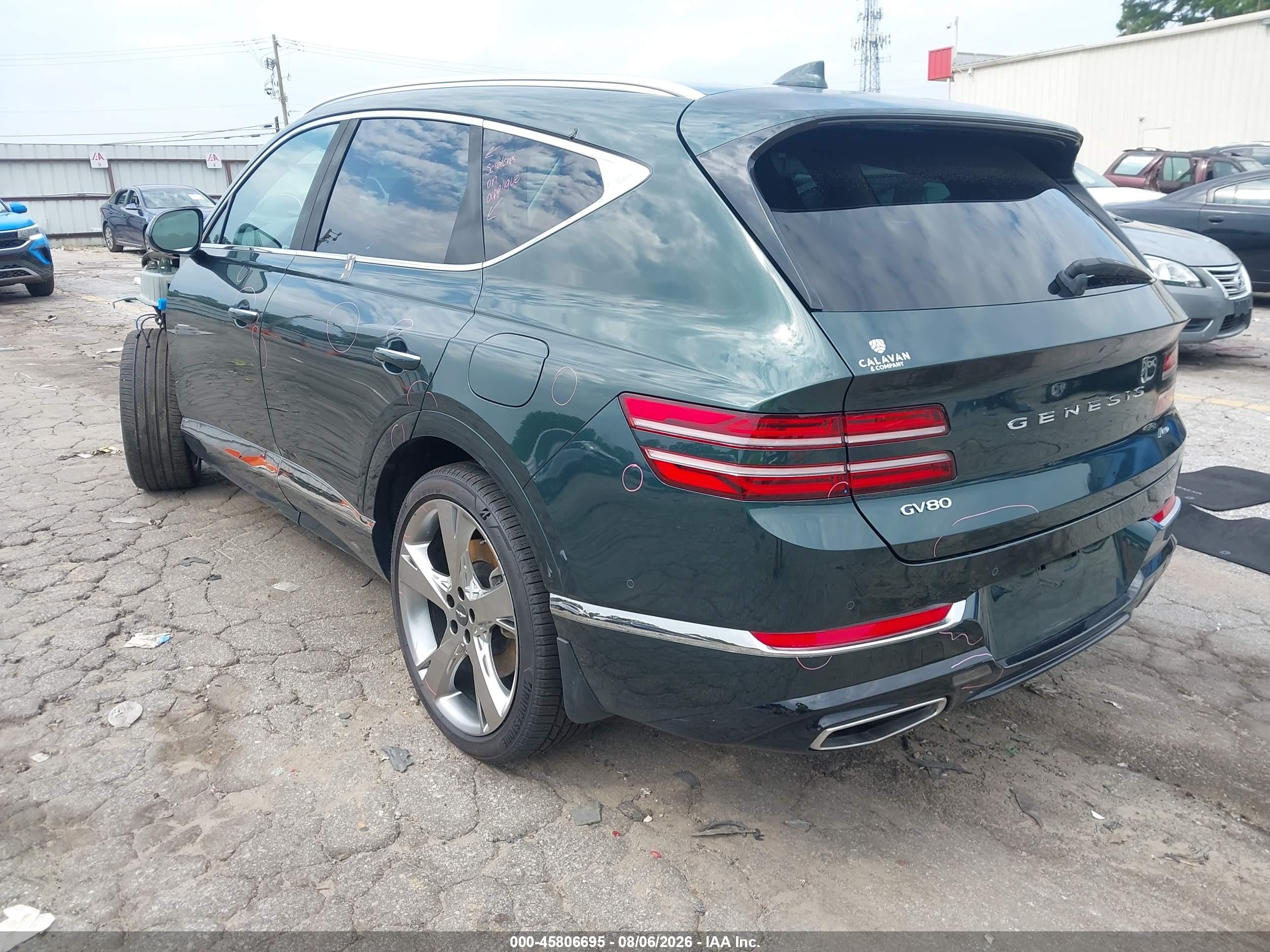 2022 Genesis GV80 VIN KMUHBDSB3NU100643 IAAI salvage auction — Front End, Salvage (Georgia), sold $14,700 on 2026-09-16 (photo 3)