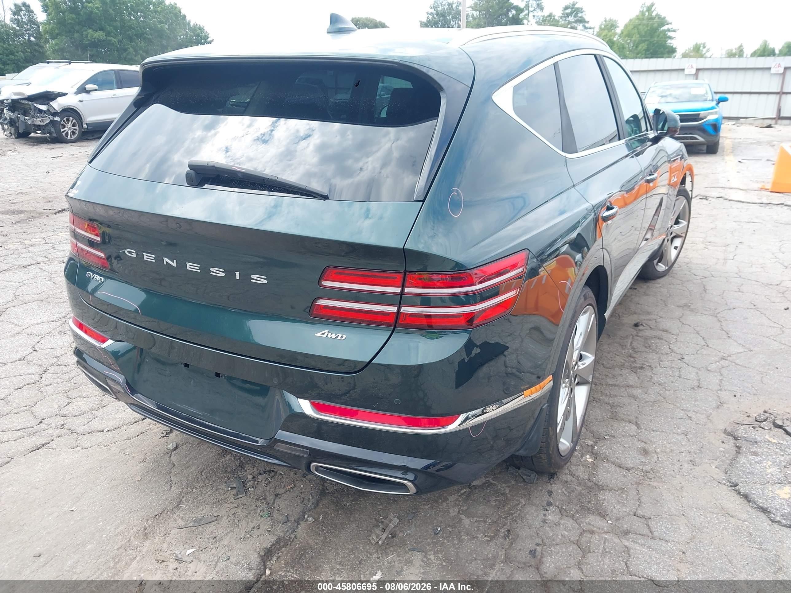 2022 Genesis GV80 VIN KMUHBDSB3NU100643 IAAI salvage auction — Front End, Salvage (Georgia), sold $14,700 on 2026-09-16 (photo 4)