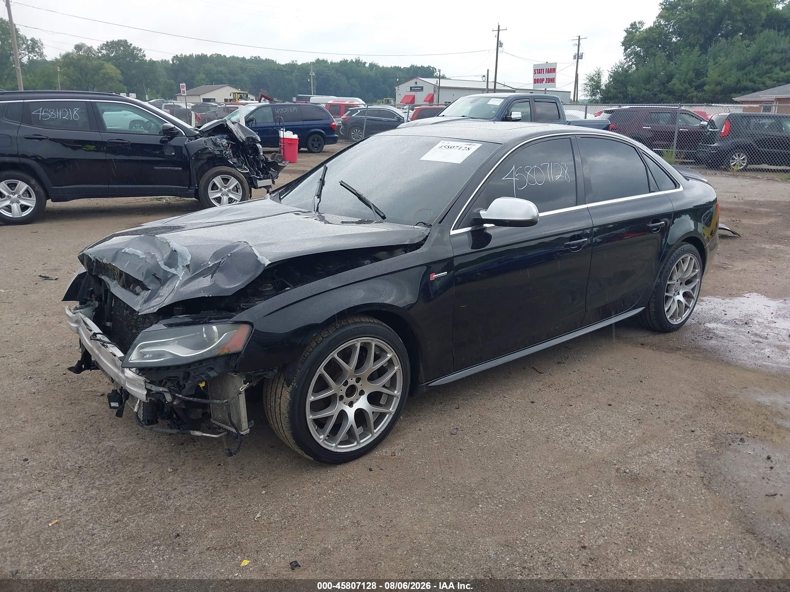 2011 Audi S4 VIN WAUBGAFL7BA130458 IAAI salvage auction — Front End, Clear (Indiana), sold $1,850 on 2026-09-13 (photo 2)