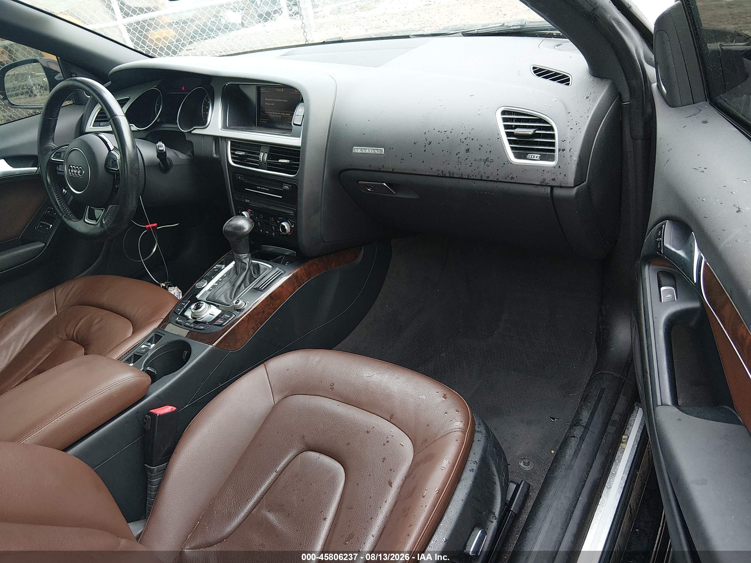 2015 Audi A5 VIN WAUMFAFH5FN006954 IAAI salvage auction — Side, Clear (Indiana), sold $2,900 on 2026-09-10 (photo 5)
