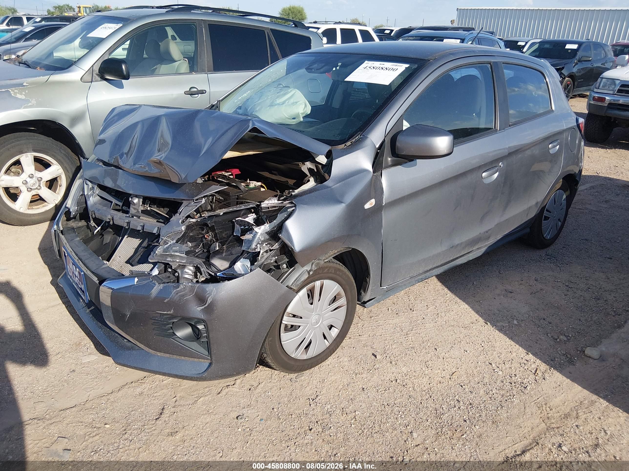 2022 Mitsubishi Mirage VIN ML32AUHJ4NH003697 IAAI salvage auction — Front End, Salvage (Arizona), sold $1,150 on 2026-09-25 (photo 2)