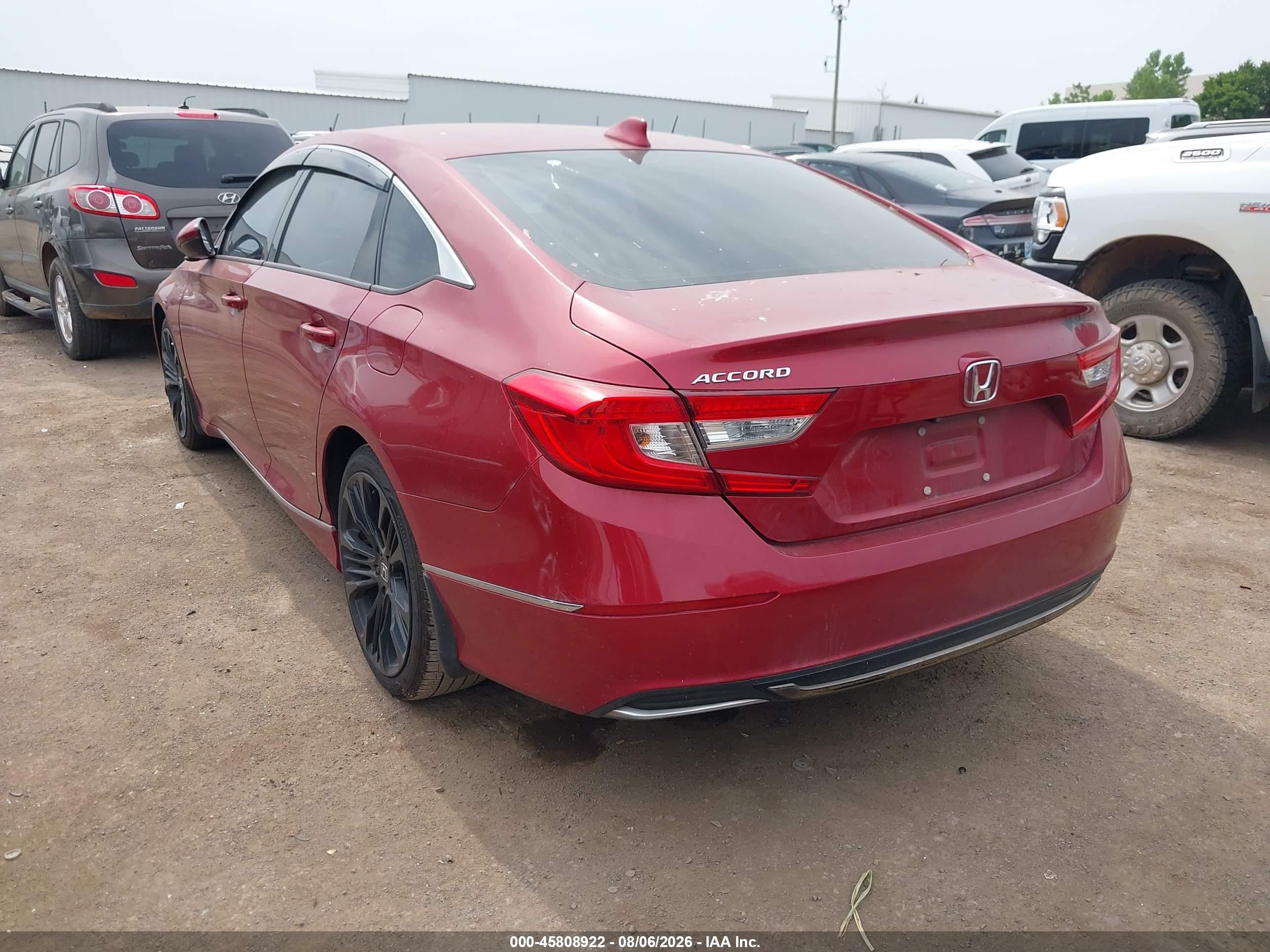 2019 Honda Accord VIN 1HGCV1F51KA021414 IAAI salvage auction — Normal Wear, Wait Title, sold $5,300 on 2026-09-22 (photo 3)