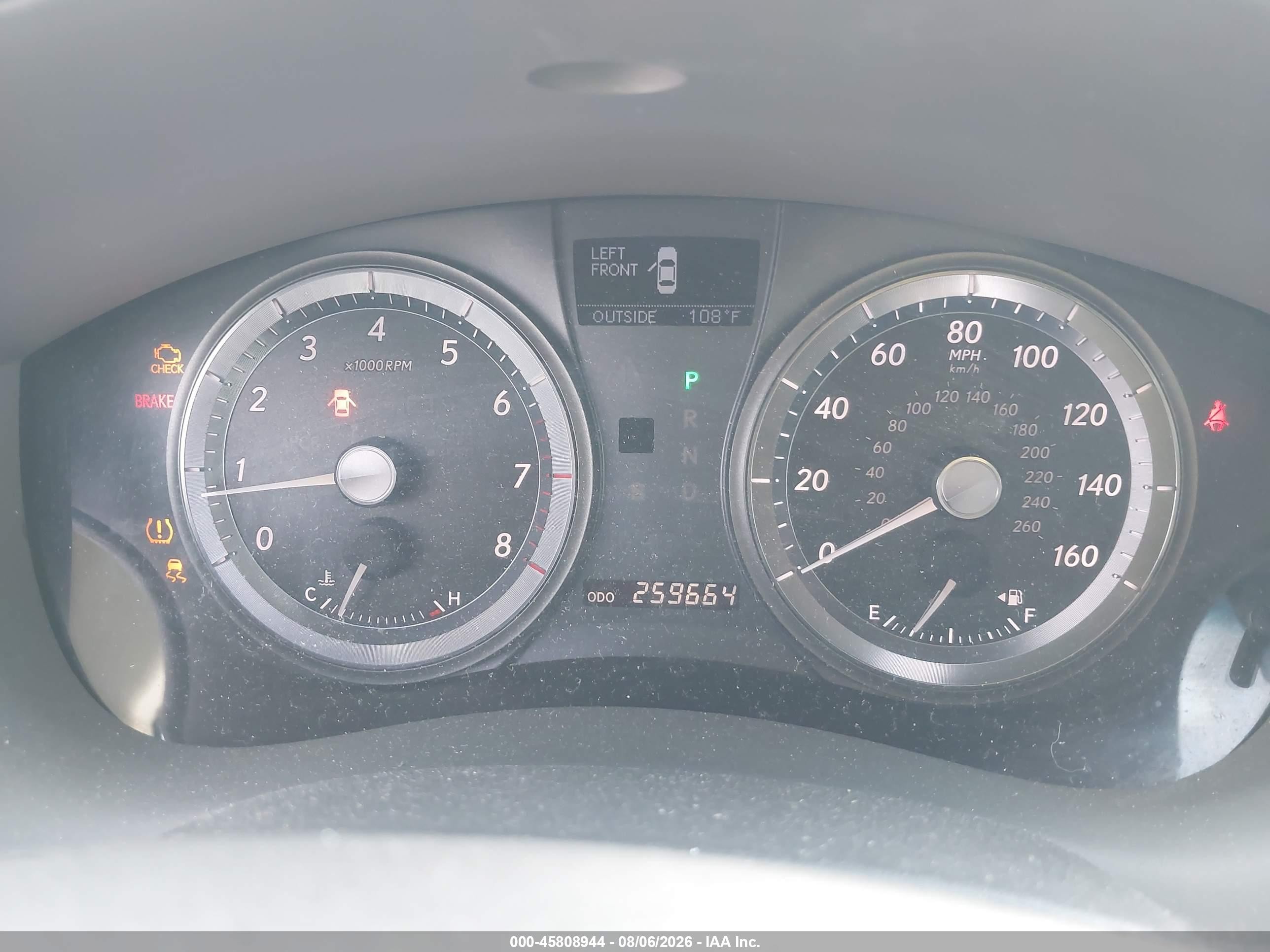 2007 Lexus ES VIN JTHBJ46G472062175 IAAI salvage auction — Side, Original (Texas), sold $975 on 2026-09-09 (photo 7)