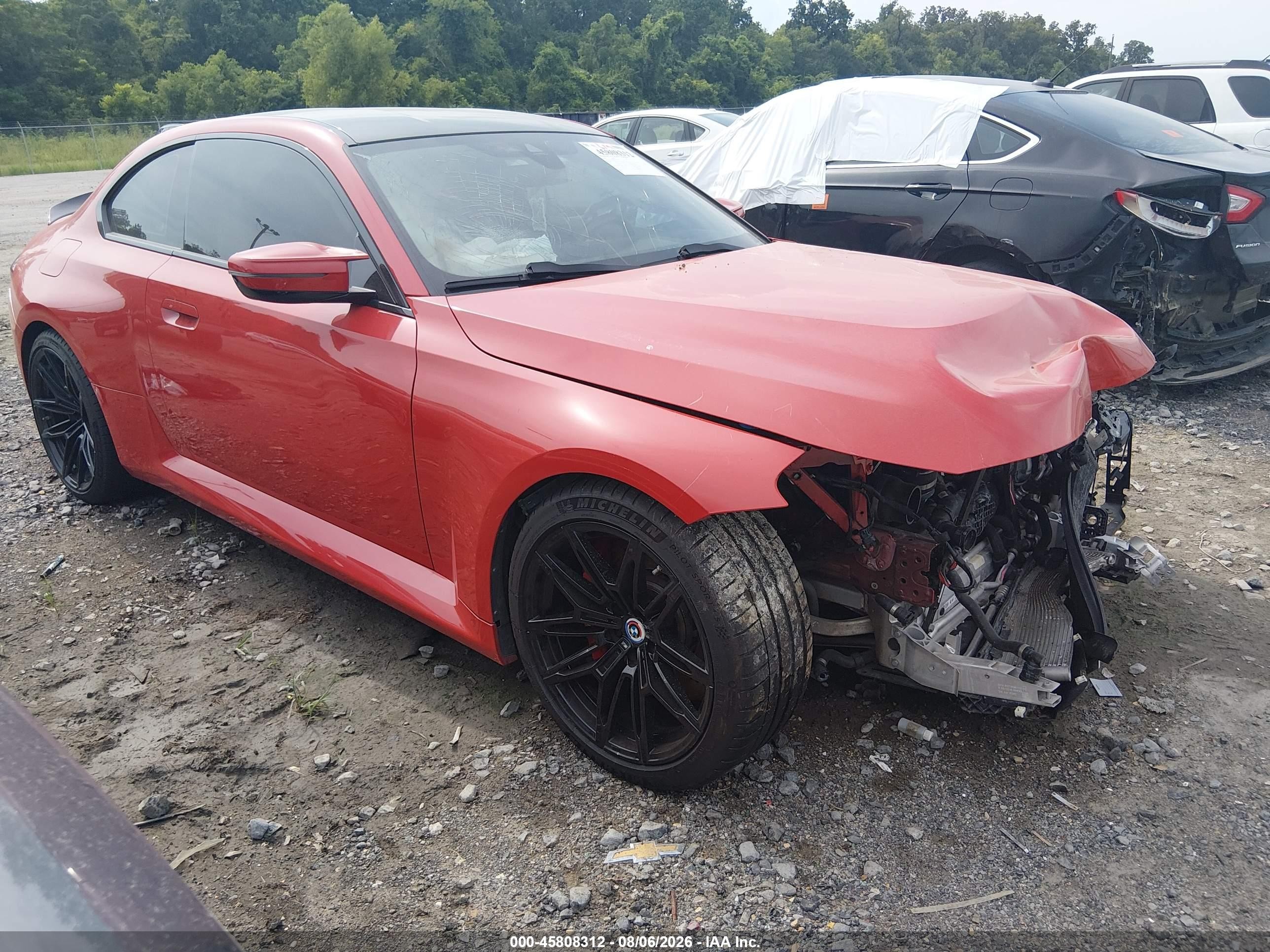 2023 BMW M2 VIN 3MF13DM05P8D15001 IAAI salvage auction — Front End, Salvage (Louisiana), sold $22,200 on 2026-09-13 (photo 1)