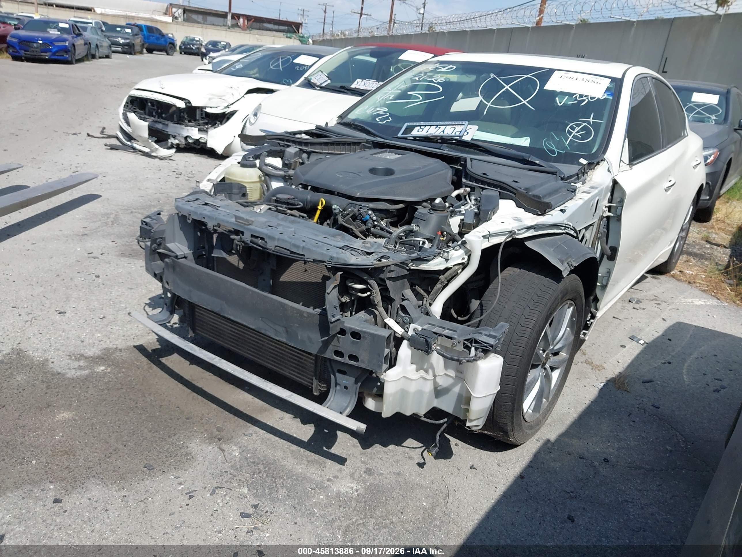 2016 Infiniti Q50 VIN JN1CV7AP2GM203058 IAAI salvage auction — Vandalized, Non-Repairable Certificate (California), sold $575 on 2026-09-19 (photo 2)
