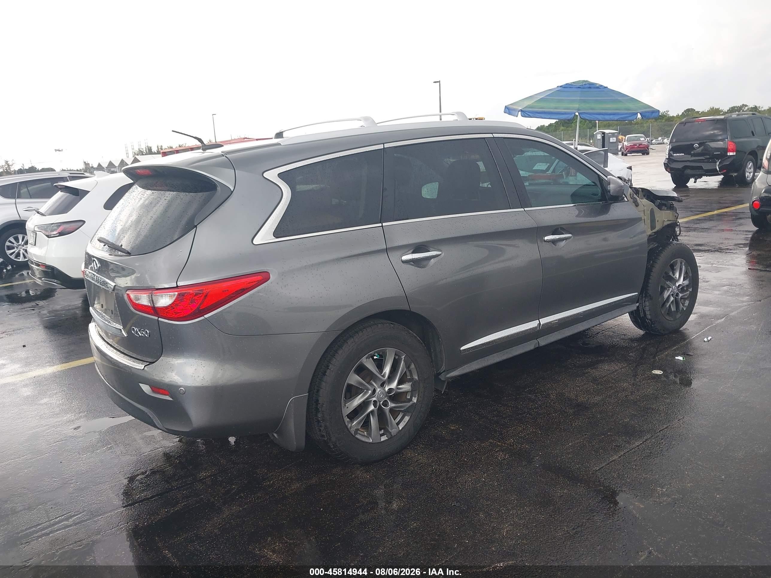2015 Infiniti Qx60 VIN 5N1AL0MN9FC549751 IAAI salvage auction — Unknown, Rebuildable (Florida), sold $950 on 2026-09-03 (photo 4)