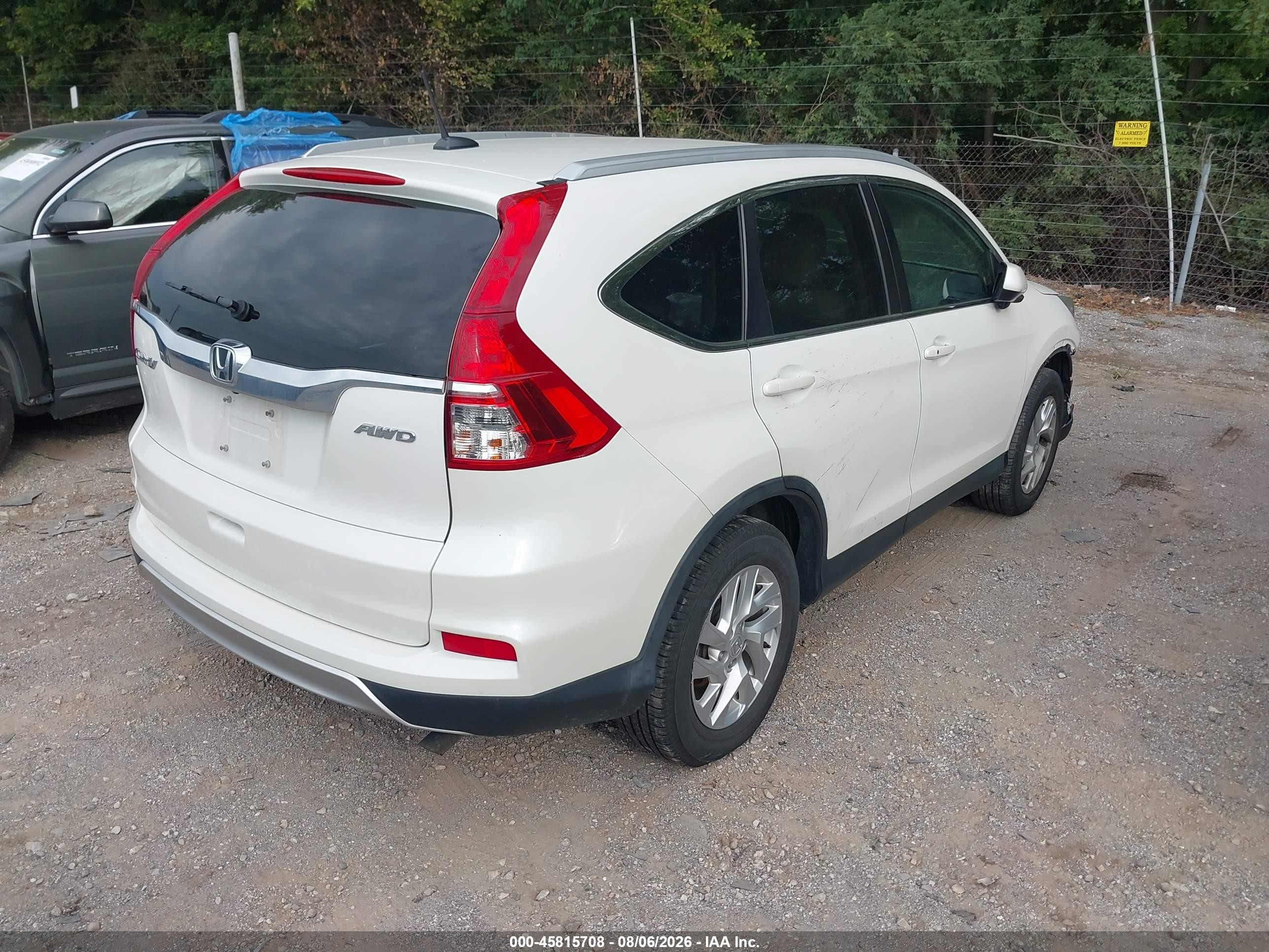 2016 Honda Cr-v VIN 5J6RM4H76GL022754 IAAI salvage auction — Front End, Clear (Indiana), sold $4,300 on 2026-09-09 (photo 4)