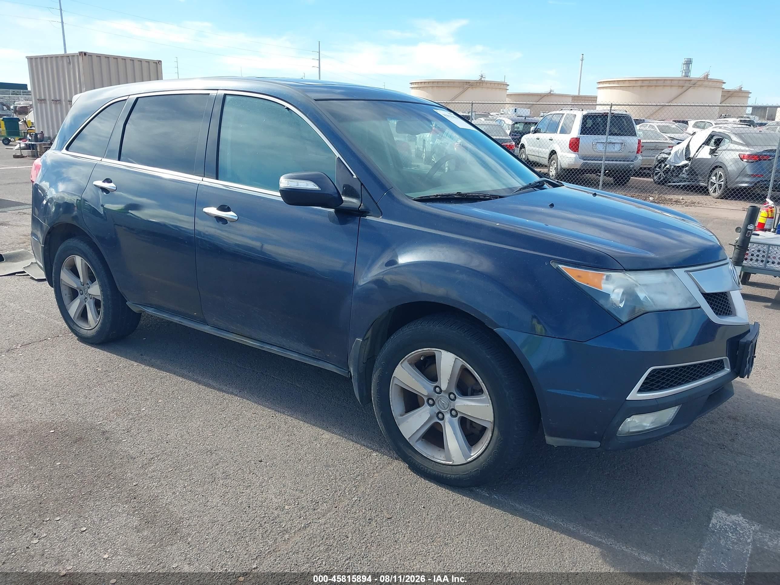 2013 Acura Mdx VIN 2HNYD2H39DH513633 IAAI salvage auction — Normal Wear, Clear (Hawaii), sold $225 on 2026-09-10 (photo 1)