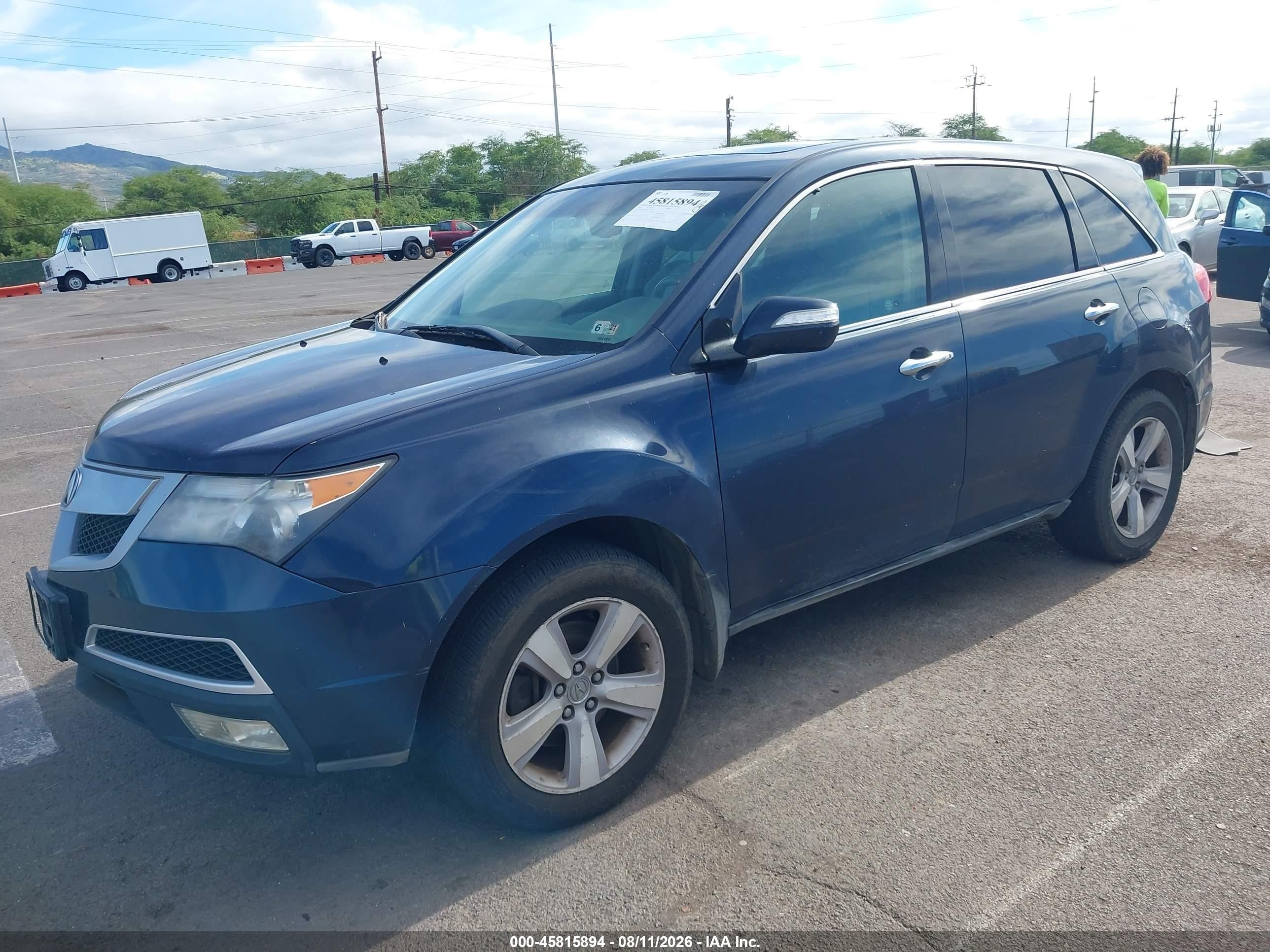 2013 Acura Mdx VIN 2HNYD2H39DH513633 IAAI salvage auction — Normal Wear, Clear (Hawaii), sold $225 on 2026-09-10 (photo 2)