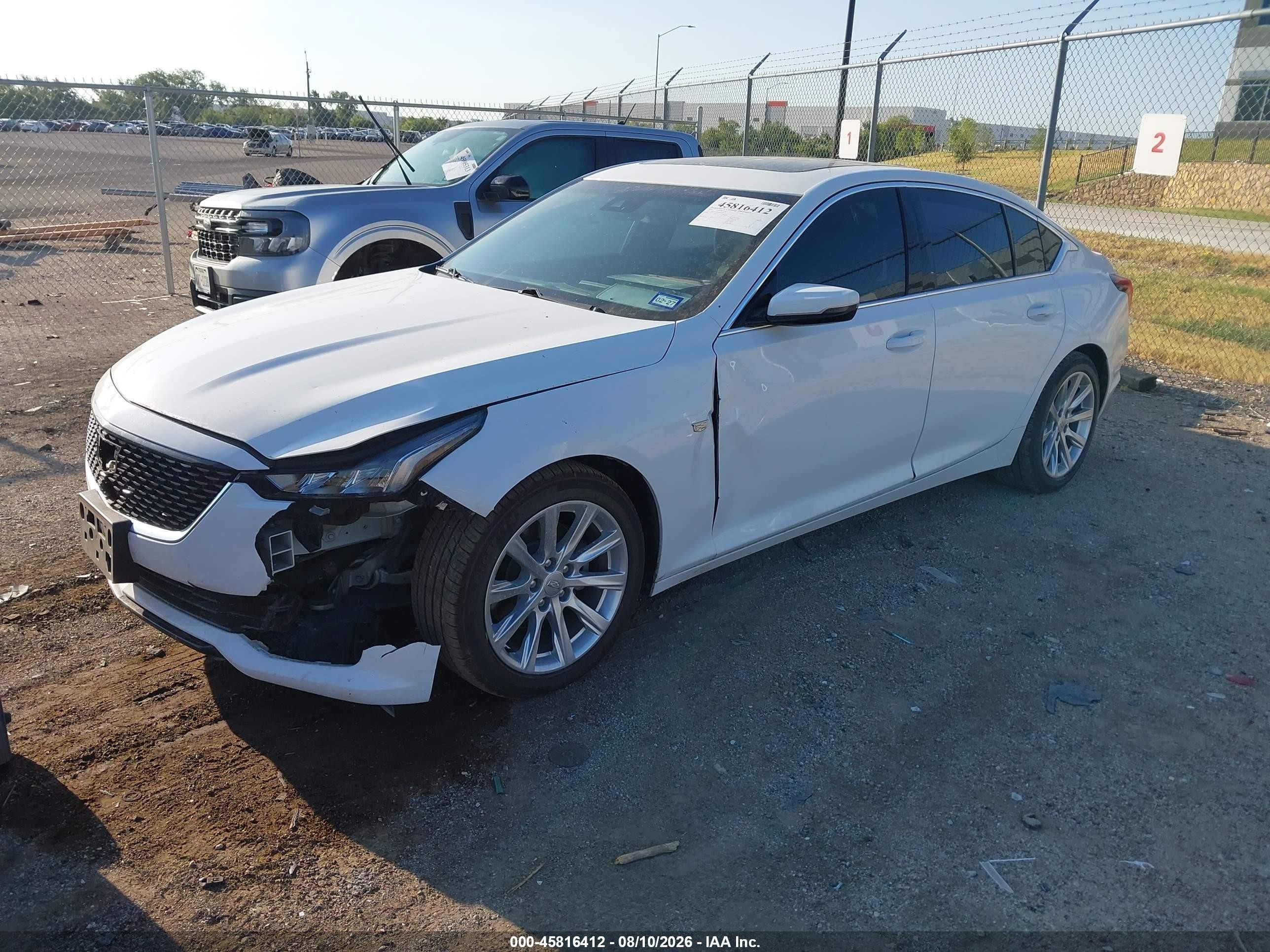 2021 Cadillac Ct5 VIN 1G6DW5RK9M0145872 IAAI salvage auction — Front End, Salvage (Texas), sold $3,350 on 2026-10-07 (photo 2)