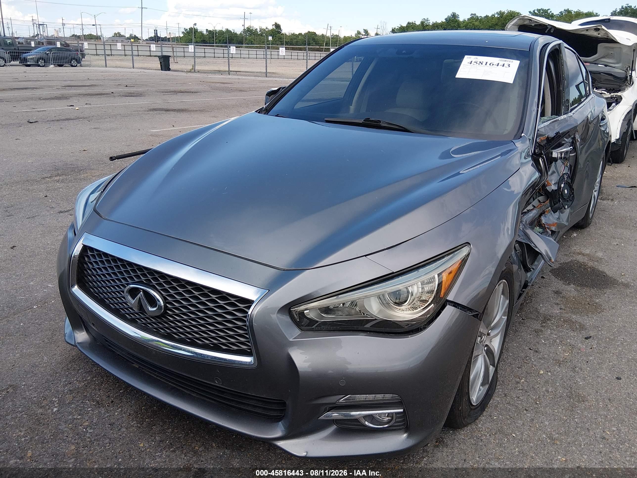 2016 Infiniti Q50 VIN JN1EV7AP8GM302766 IAAI salvage auction — Unknown, Salvage (Louisiana), sold $1,450 on 2026-09-22 (photo 2)