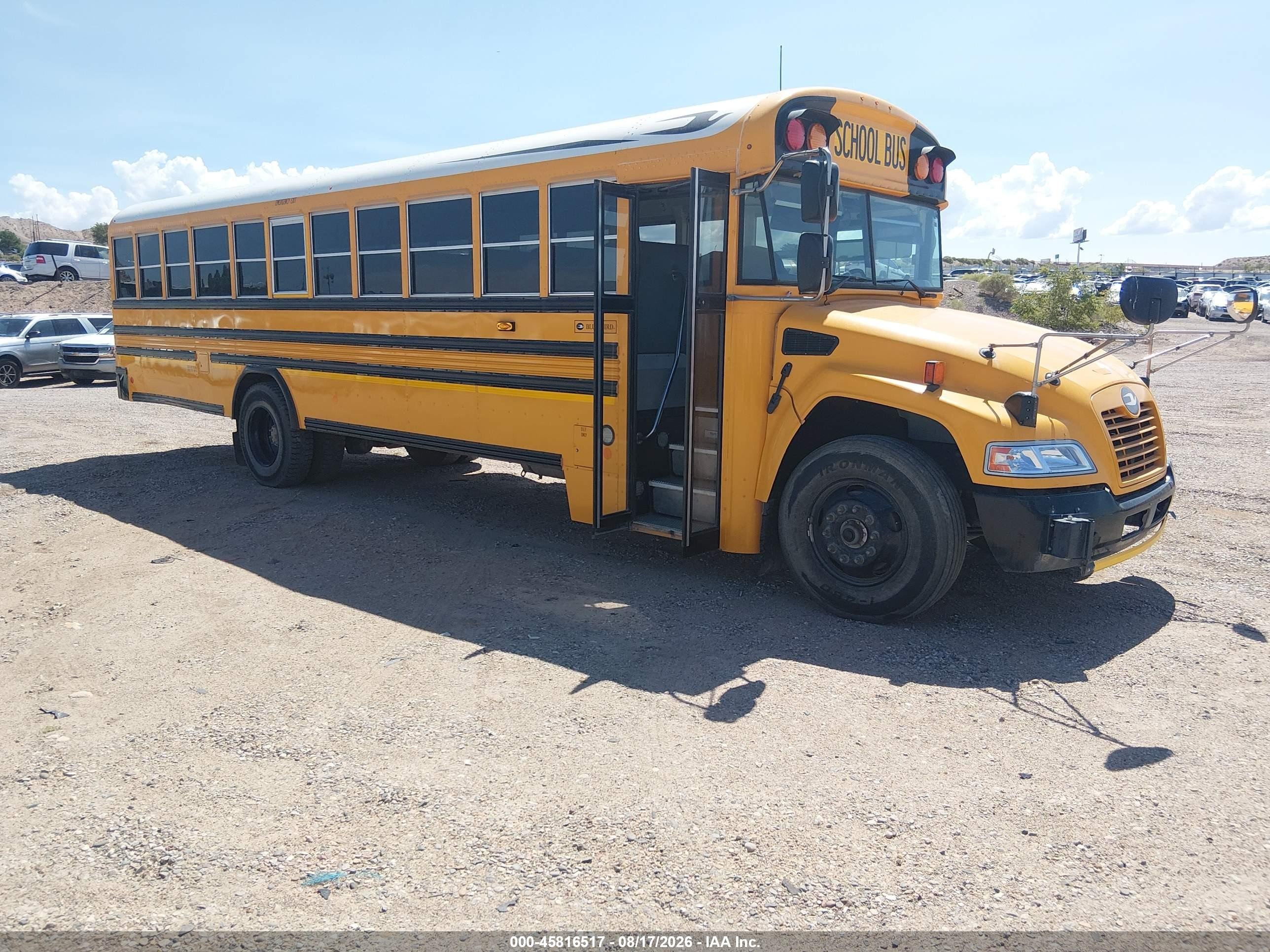 2016 Blue Bird School Bus / Transit Bus VIN 1BAKFCPA6GF320819 IAAI salvage auction — Rear End, SF97 (New Mexico), sold $11,500 on 2026-09-16 (photo 1)
