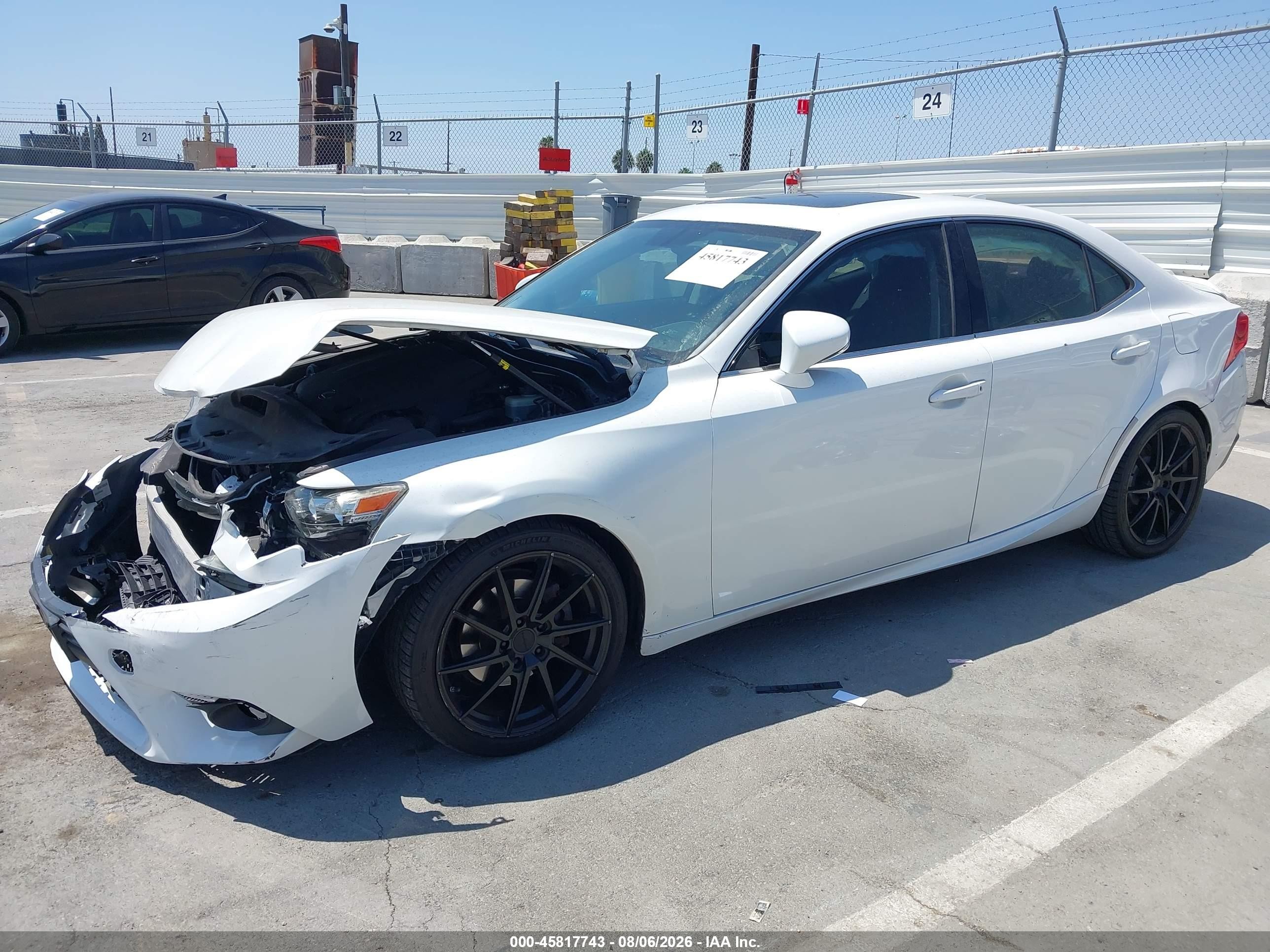 2015 Lexus IS 250 VIN JTHBF1D28F5052236 IAAI salvage auction — Front End, Salvage (California), sold $1,750 on 2026-09-12 (photo 2)