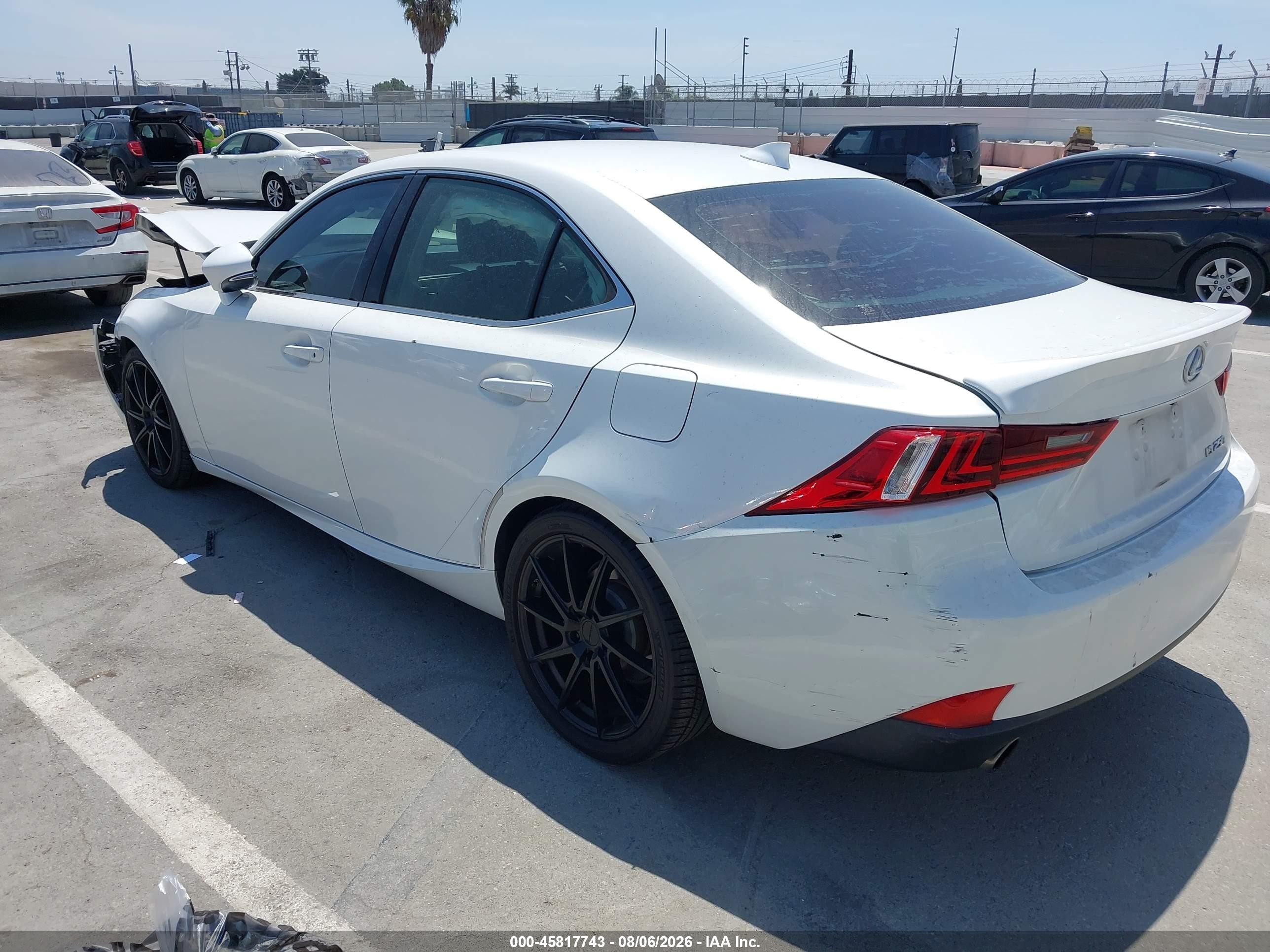 2015 Lexus IS 250 VIN JTHBF1D28F5052236 IAAI salvage auction — Front End, Salvage (California), sold $1,750 on 2026-09-12 (photo 3)