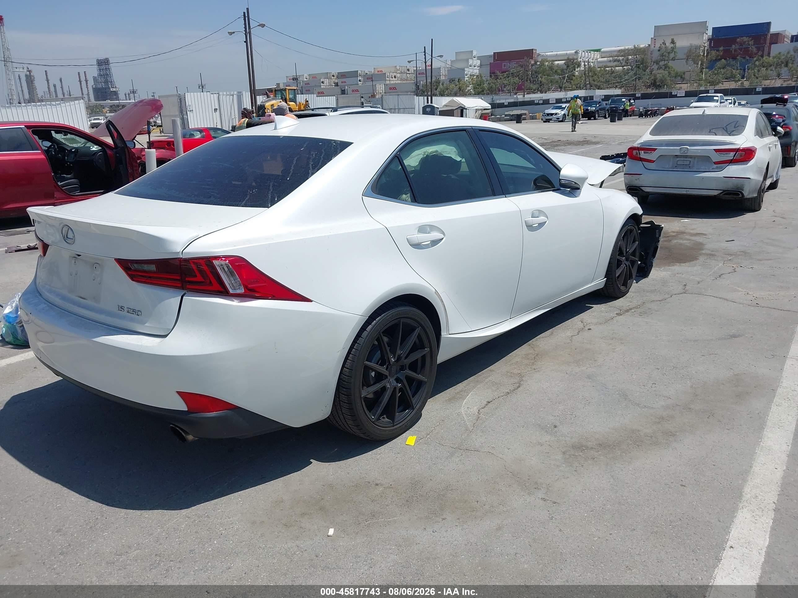 2015 Lexus IS 250 VIN JTHBF1D28F5052236 IAAI salvage auction — Front End, Salvage (California), sold $1,750 on 2026-09-12 (photo 4)