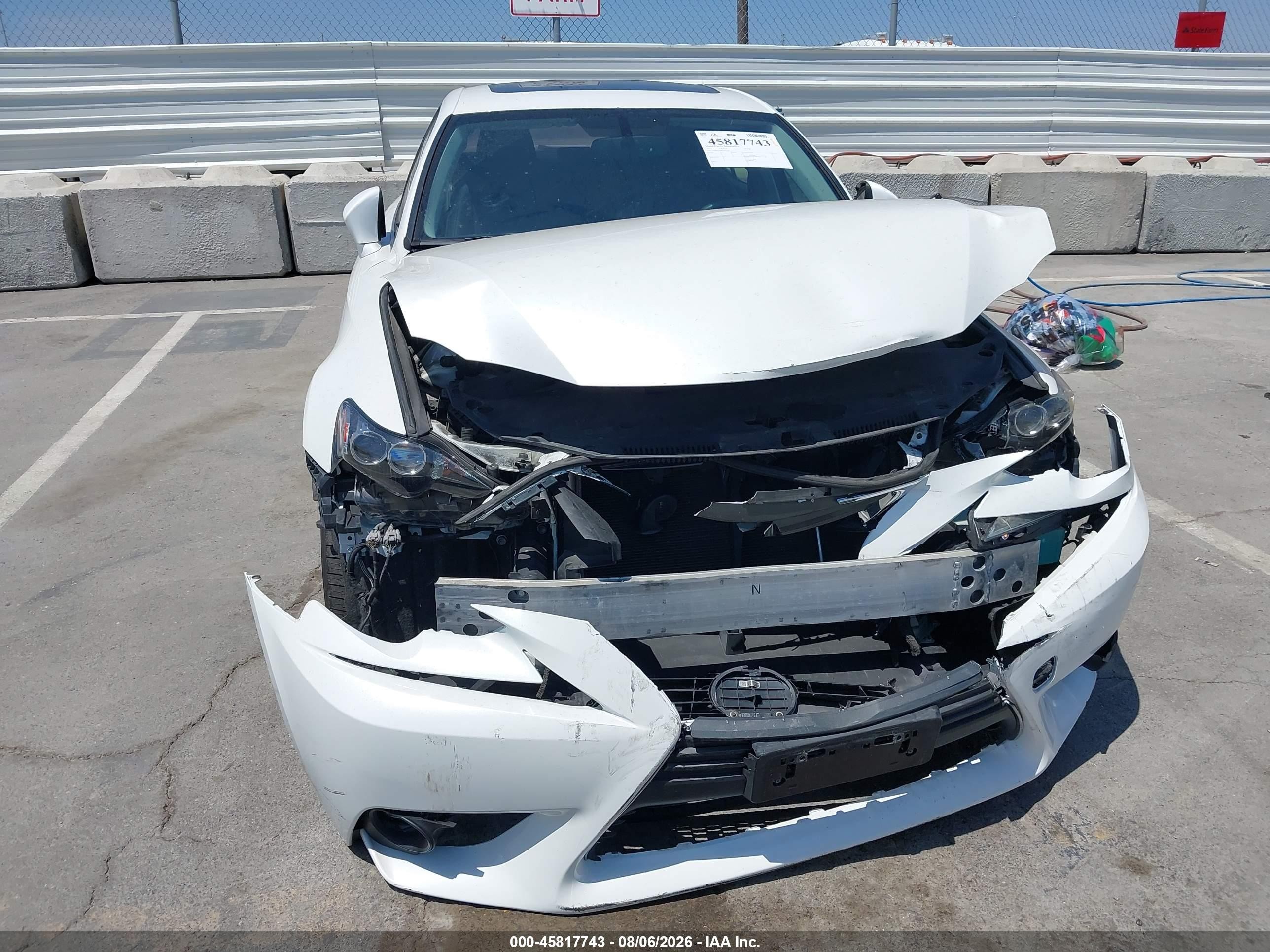 2015 Lexus IS 250 VIN JTHBF1D28F5052236 IAAI salvage auction — Front End, Salvage (California), sold $1,750 on 2026-09-12 (photo 6)