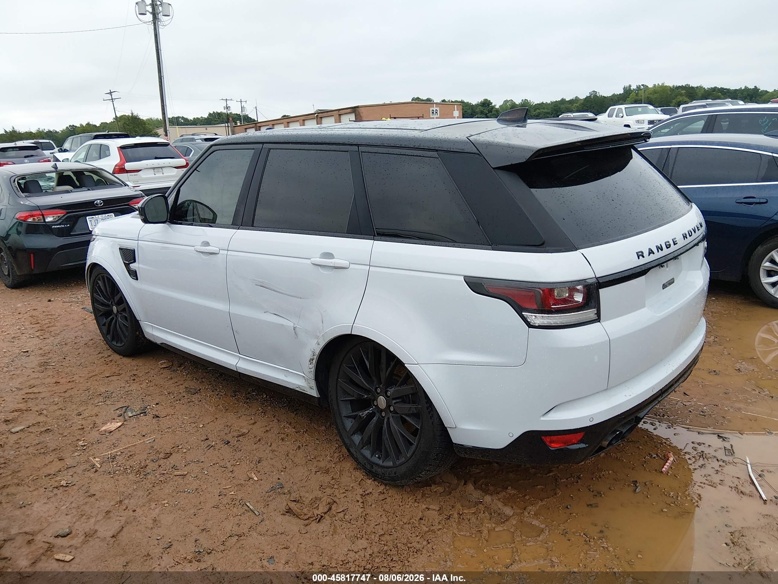 2017 Land rover Range rover sport VIN SALWZ2FE8HA165145 IAAI salvage auction — Side, Salvage (North Carolina), sold $9,975 on 2026-09-25 (photo 3)