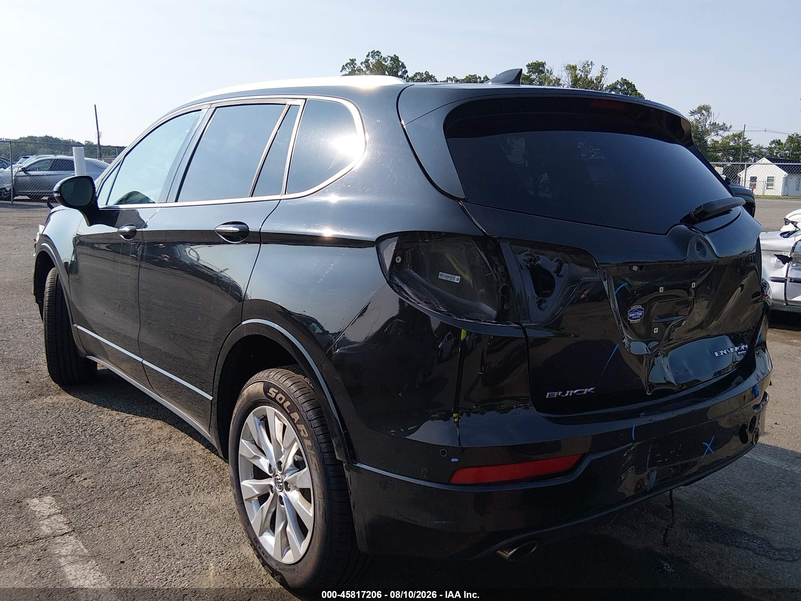 2017 Buick Envision VIN LRBFXDSA7HD218569 IAAI salvage auction — Front & Rear, Salvage (New Jersey), sold $1,400 on 2026-09-14 (photo 3)