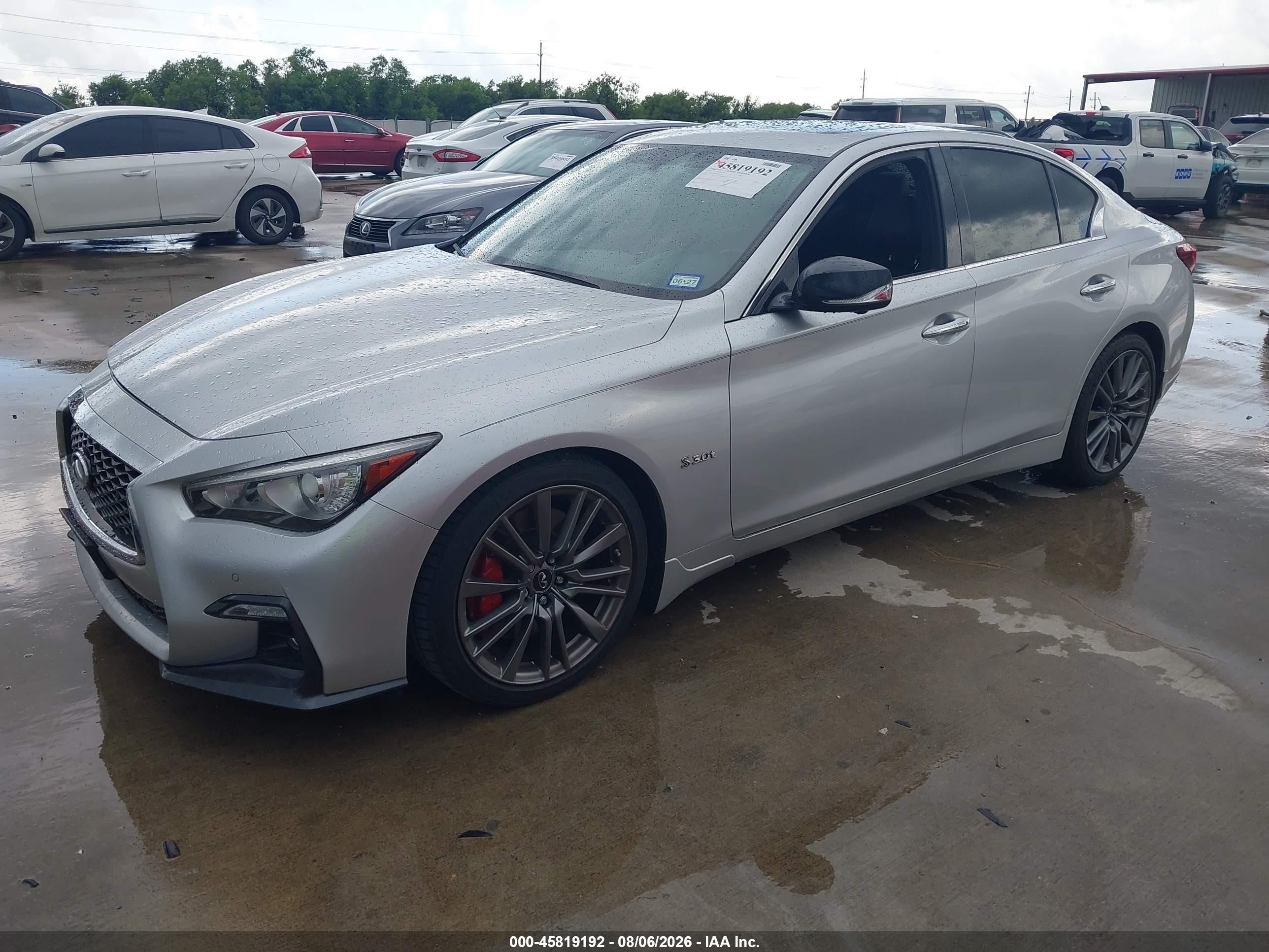 2018 Infiniti Q50 VIN JN1FV7AP7JM460978 IAAI salvage auction — Undercarriage, Original (Texas), sold $12,000 on 2026-09-10 (photo 2)