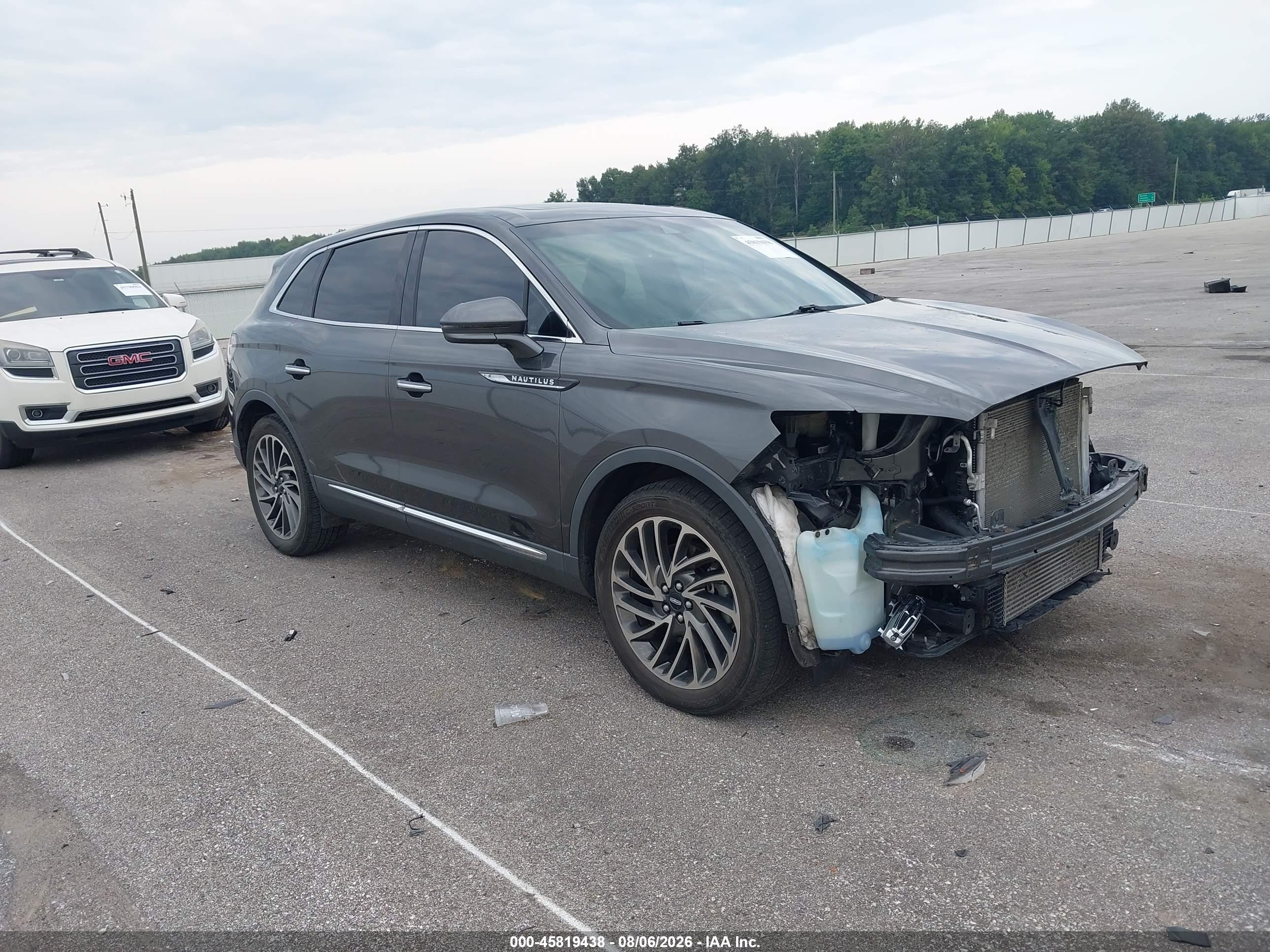 2019 Lincoln Nautilus VIN 2LMPJ6L93KBL41970 IAAI salvage auction — Front End, Salvage (Indiana), sold $2,800 on 2026-09-12 (photo 1)