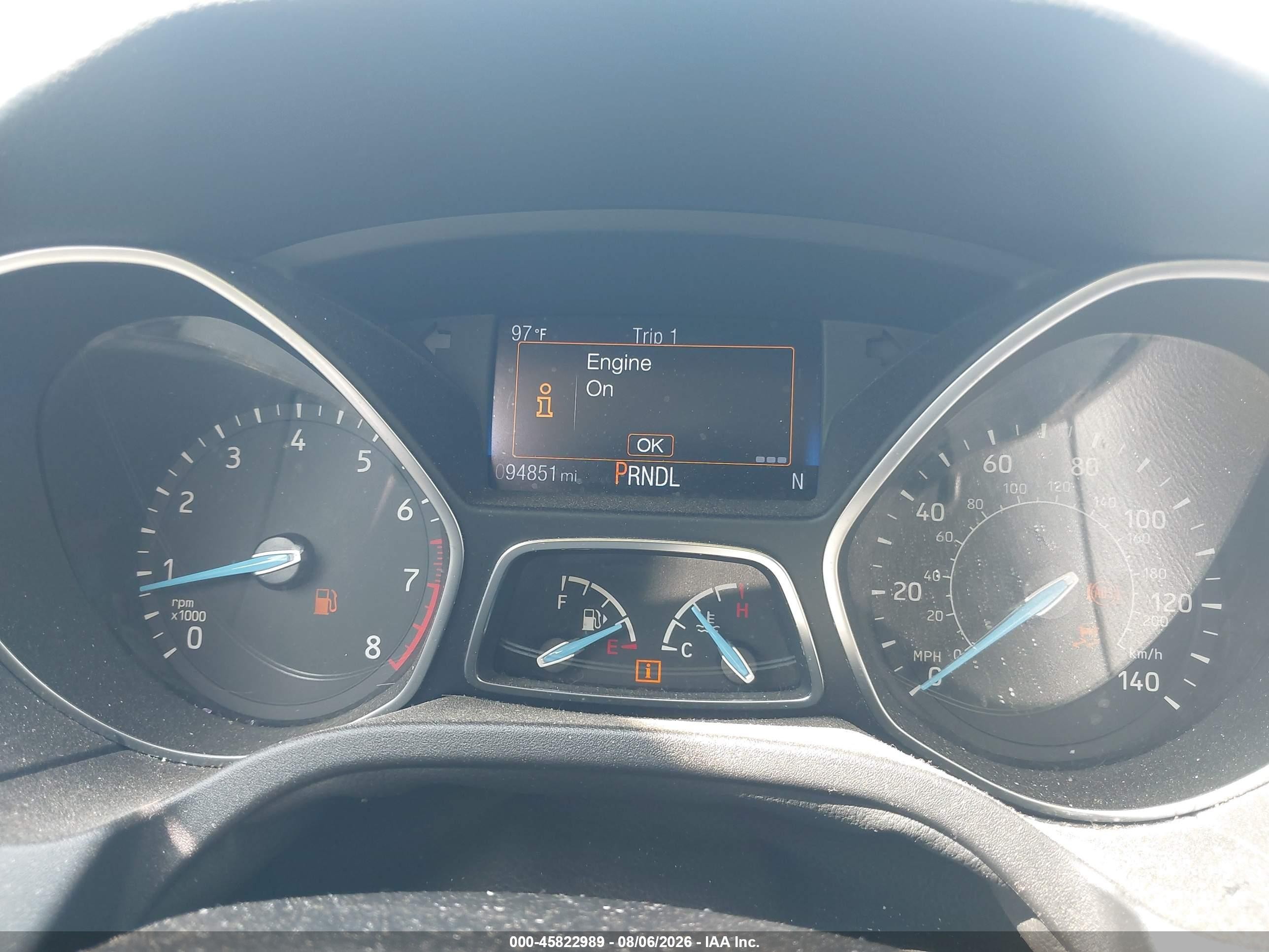 2016 Ford Focus VIN 1FADP3F2XGL310856 IAAI salvage auction — Rear End, Salvage (Georgia), sold $1,100 on 2026-10-08 (photo 7)