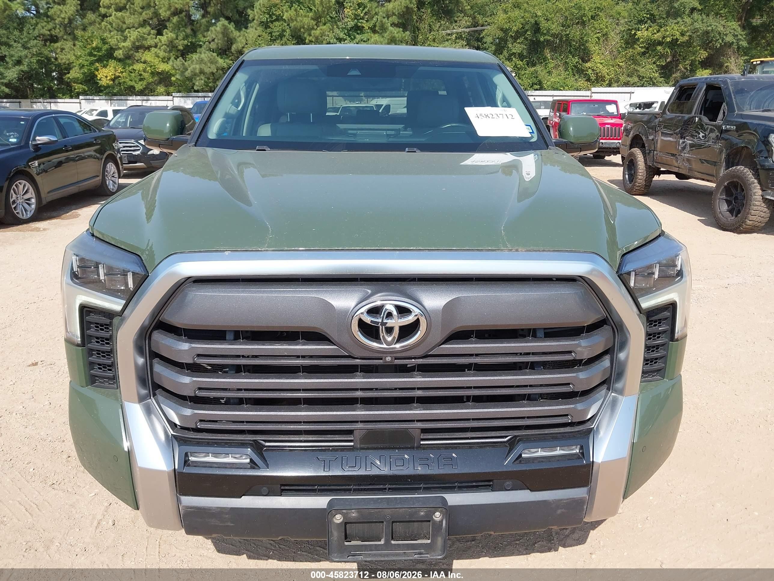 2022 Toyota Tundra VIN 5TFJA5AB1NX004779 IAAI salvage auction — Front End, Original (Texas), sold $24,800 on 2026-08-13 (photo 6)