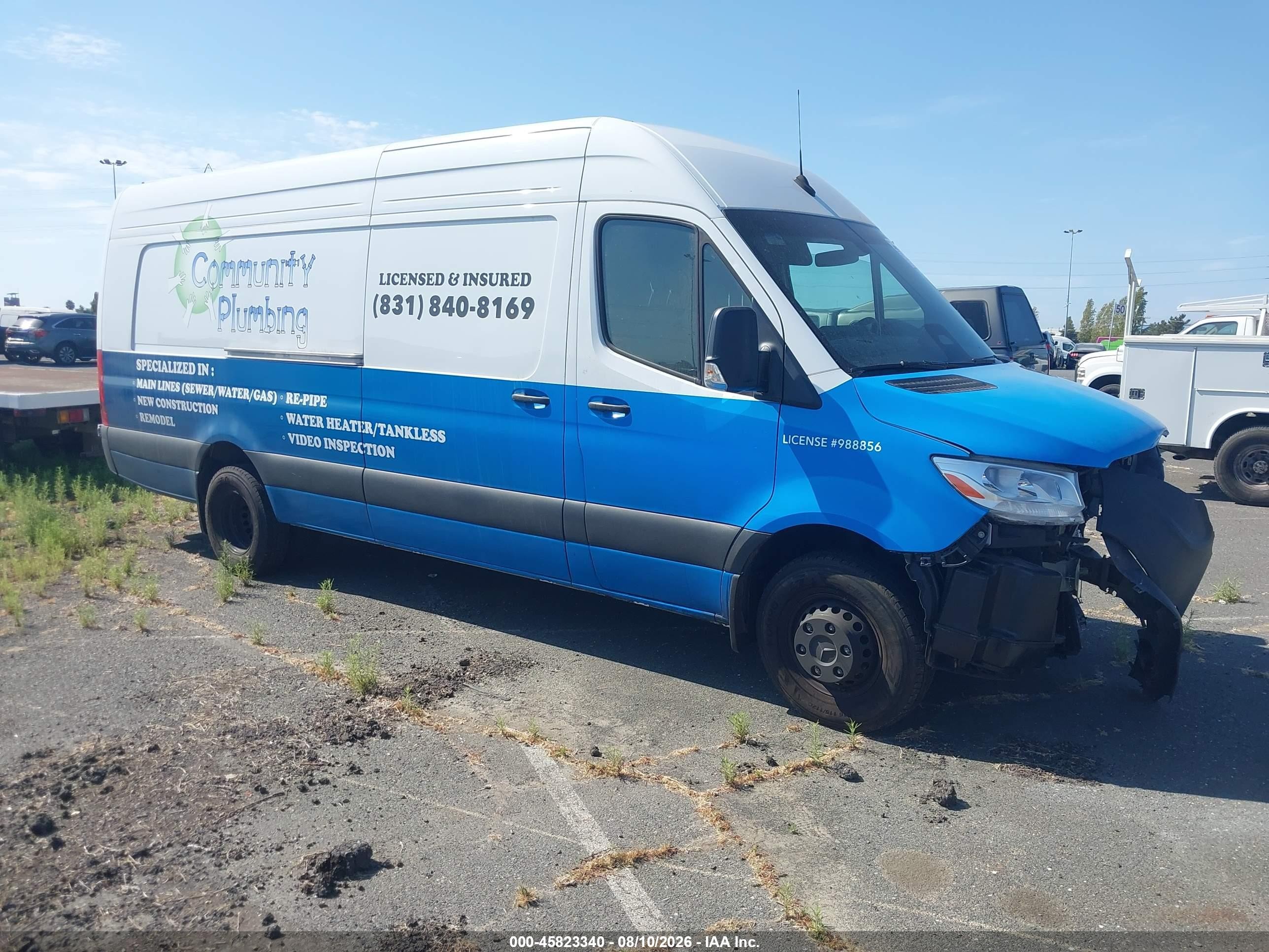 2025 Mercedes-Benz Sprinter VIN W1Y8ND3Y3ST200185 IAAI salvage auction — Front End, Salvage (California), sold $23,150 on 2026-08-24 (photo 1)