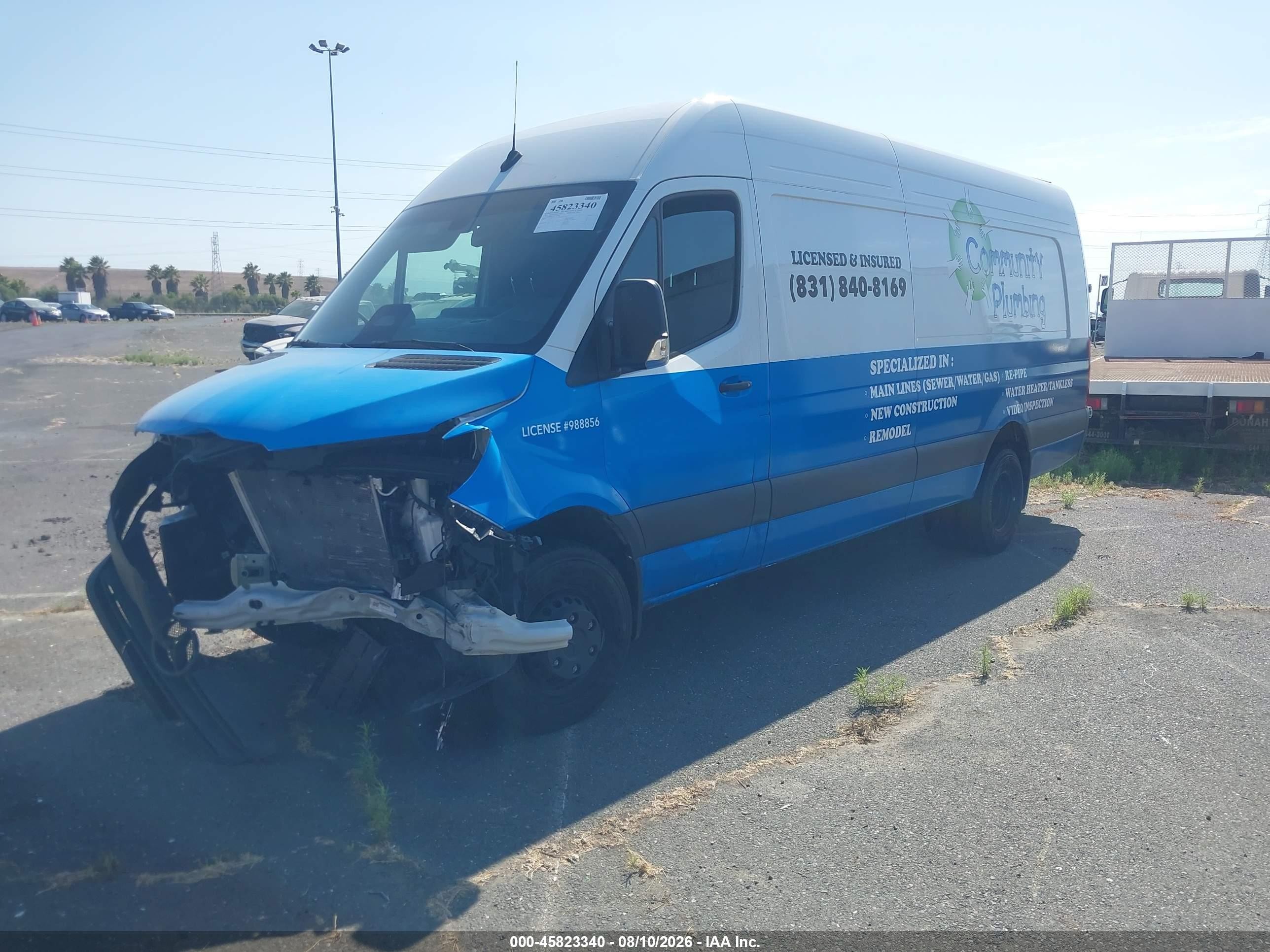 2025 Mercedes-Benz Sprinter VIN W1Y8ND3Y3ST200185 IAAI salvage auction — Front End, Salvage (California), sold $23,150 on 2026-08-24 (photo 2)