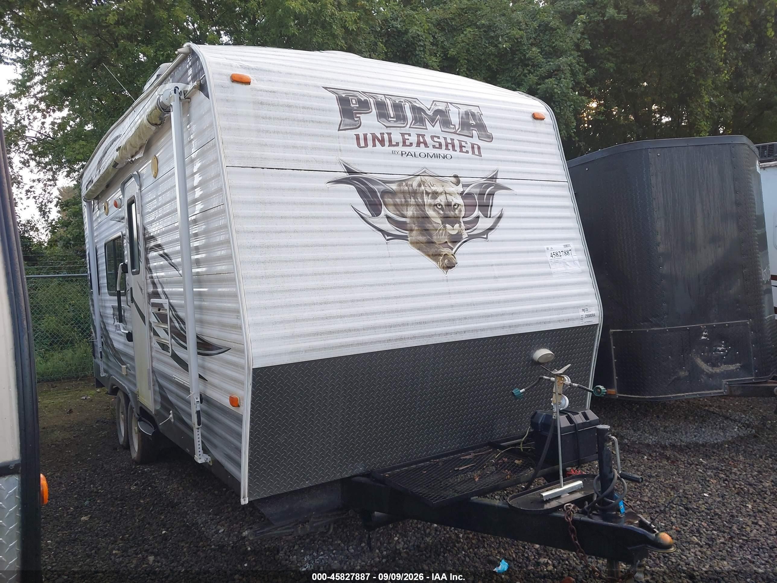 2013 Palomino Puma VIN 4X4TPTW20DP041240 IAAI salvage auction — Top/Roof, Salvage (Ohio), sold $1,600 on 2026-09-21 (photo 1)