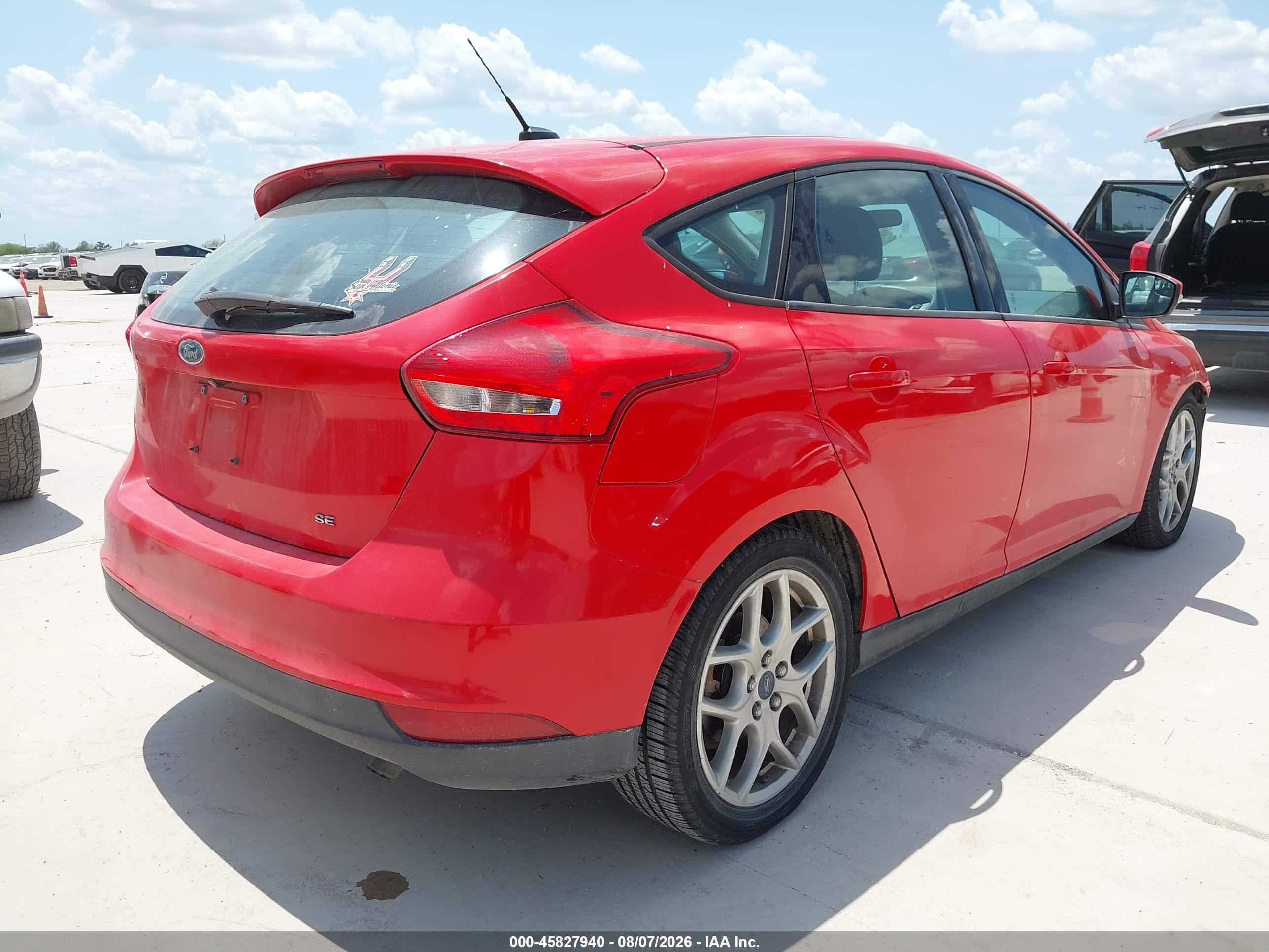 2015 Ford Focus VIN 1FADP3K22FL290123 IAAI salvage auction — Front End, Original (Texas), sold $1,300 on 2026-09-26 (photo 4)
