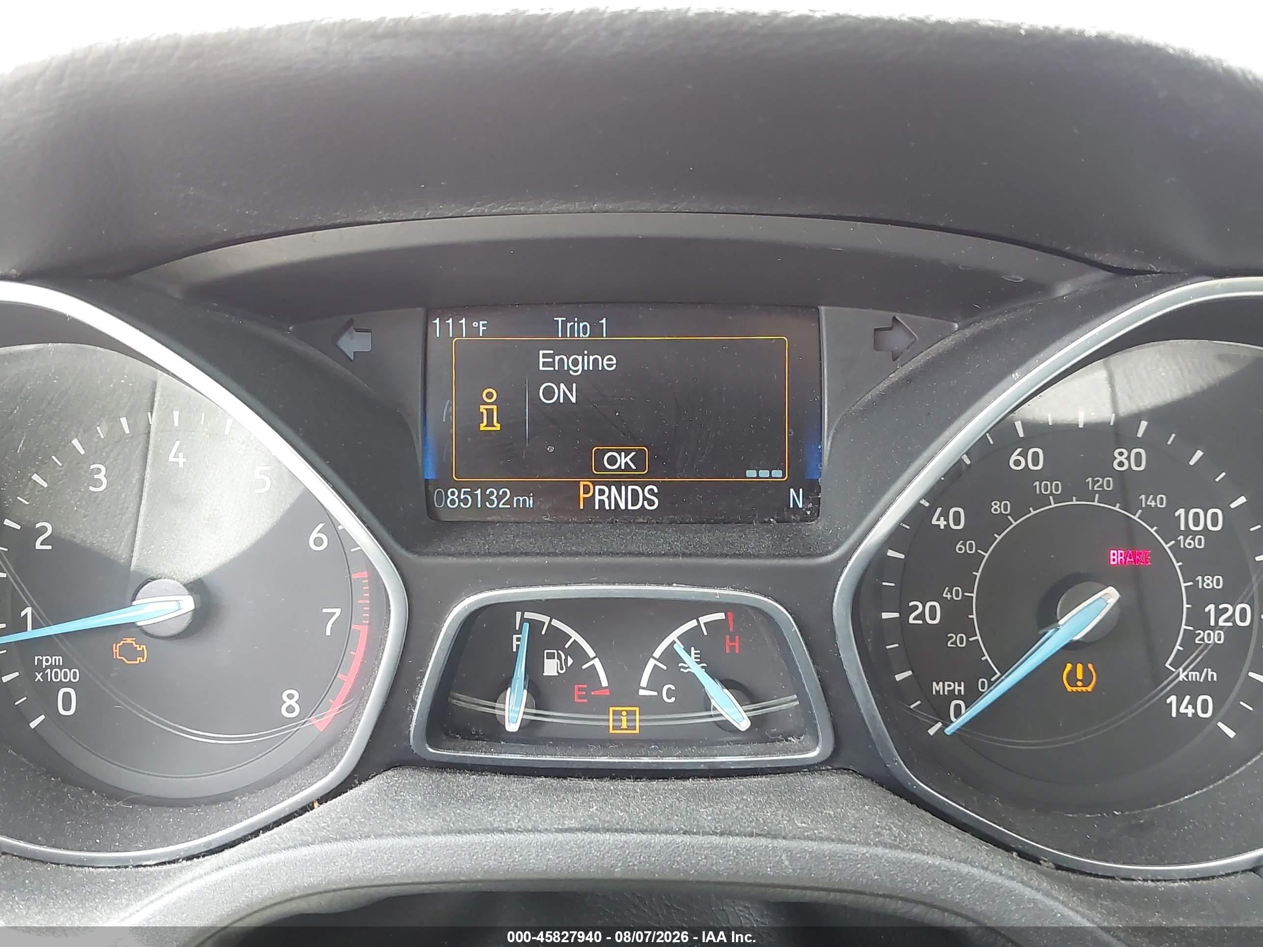 2015 Ford Focus VIN 1FADP3K22FL290123 IAAI salvage auction — Front End, Original (Texas), sold $1,300 on 2026-09-26 (photo 7)