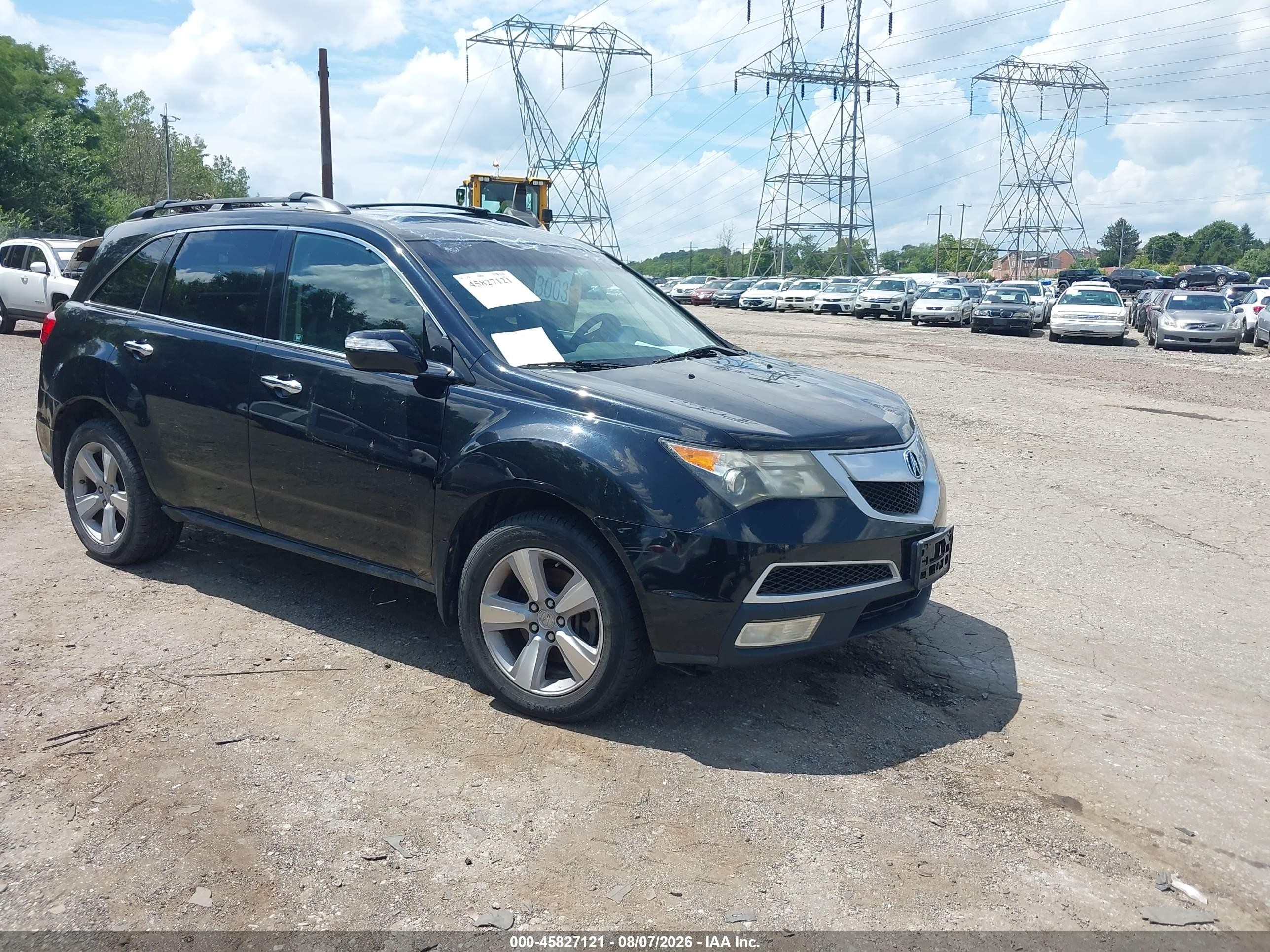 2010 Acura MDX VIN 2HNYD2H2XAH522893 IAAI salvage auction — Top/Roof, Salvage (Pennsylvania), sold $475 on 2026-09-25 (photo 1)
