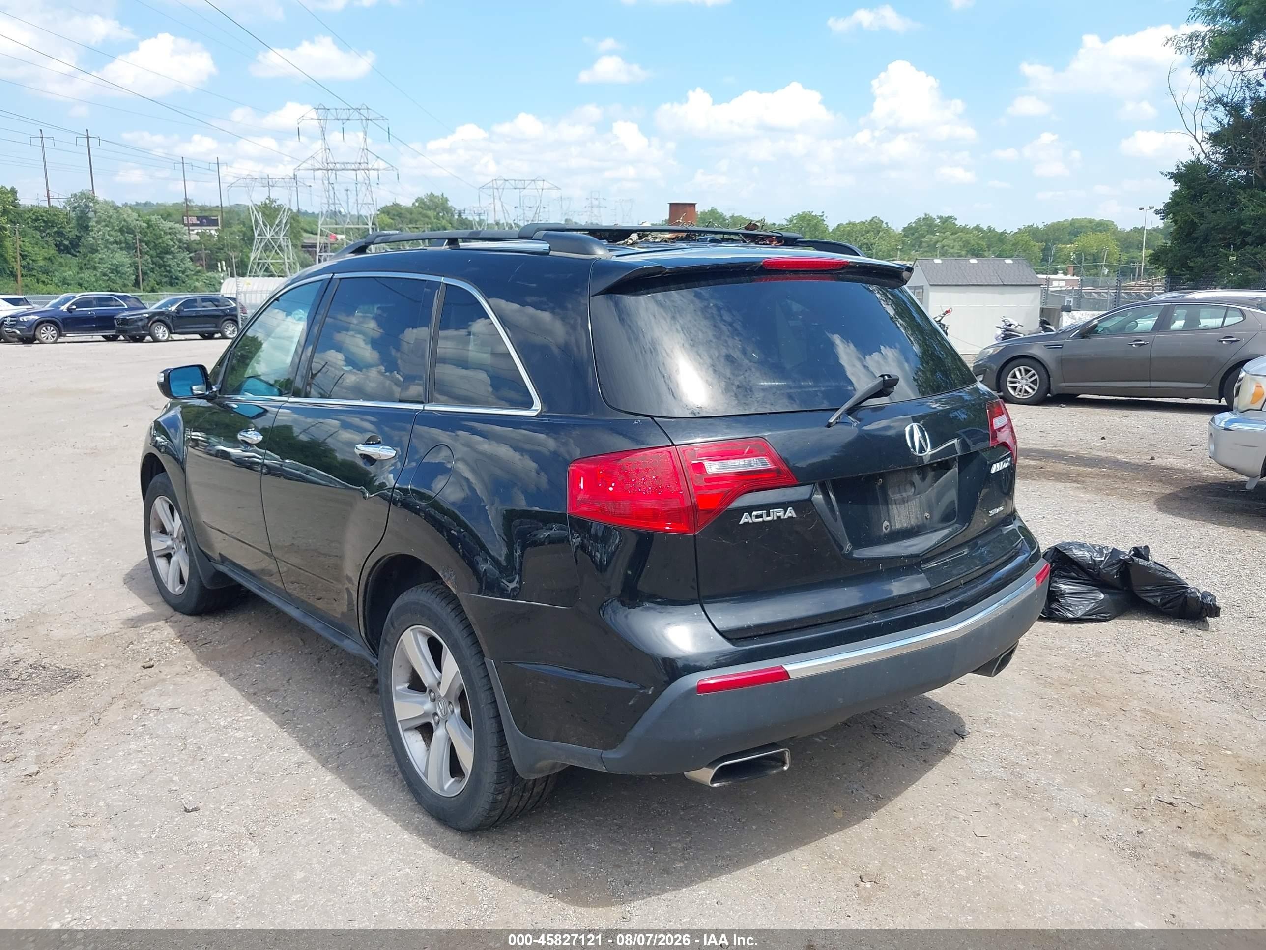 2010 Acura MDX VIN 2HNYD2H2XAH522893 IAAI salvage auction — Top/Roof, Salvage (Pennsylvania), sold $475 on 2026-09-25 (photo 3)