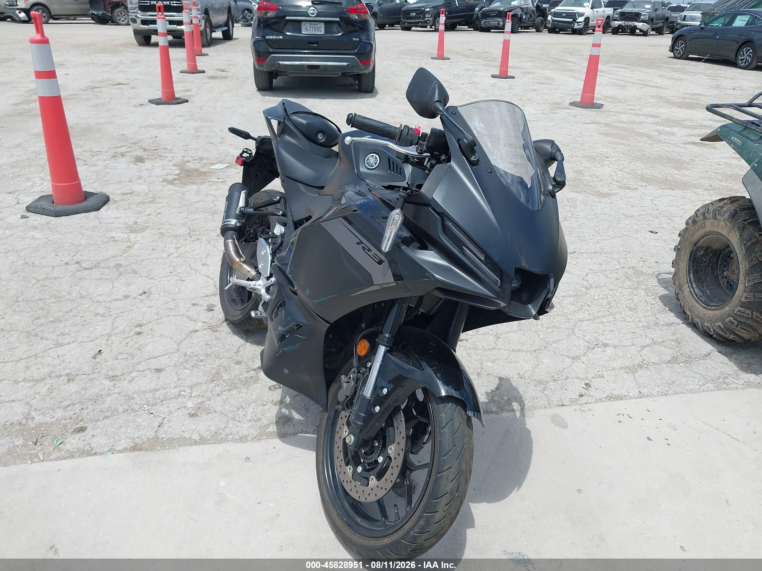 2025 Yamaha VIN MH3RH25E8SK001731 IAAI salvage auction — Front End, Salvage (Texas), sold $1,850 on 2026-09-21 (photo 1)