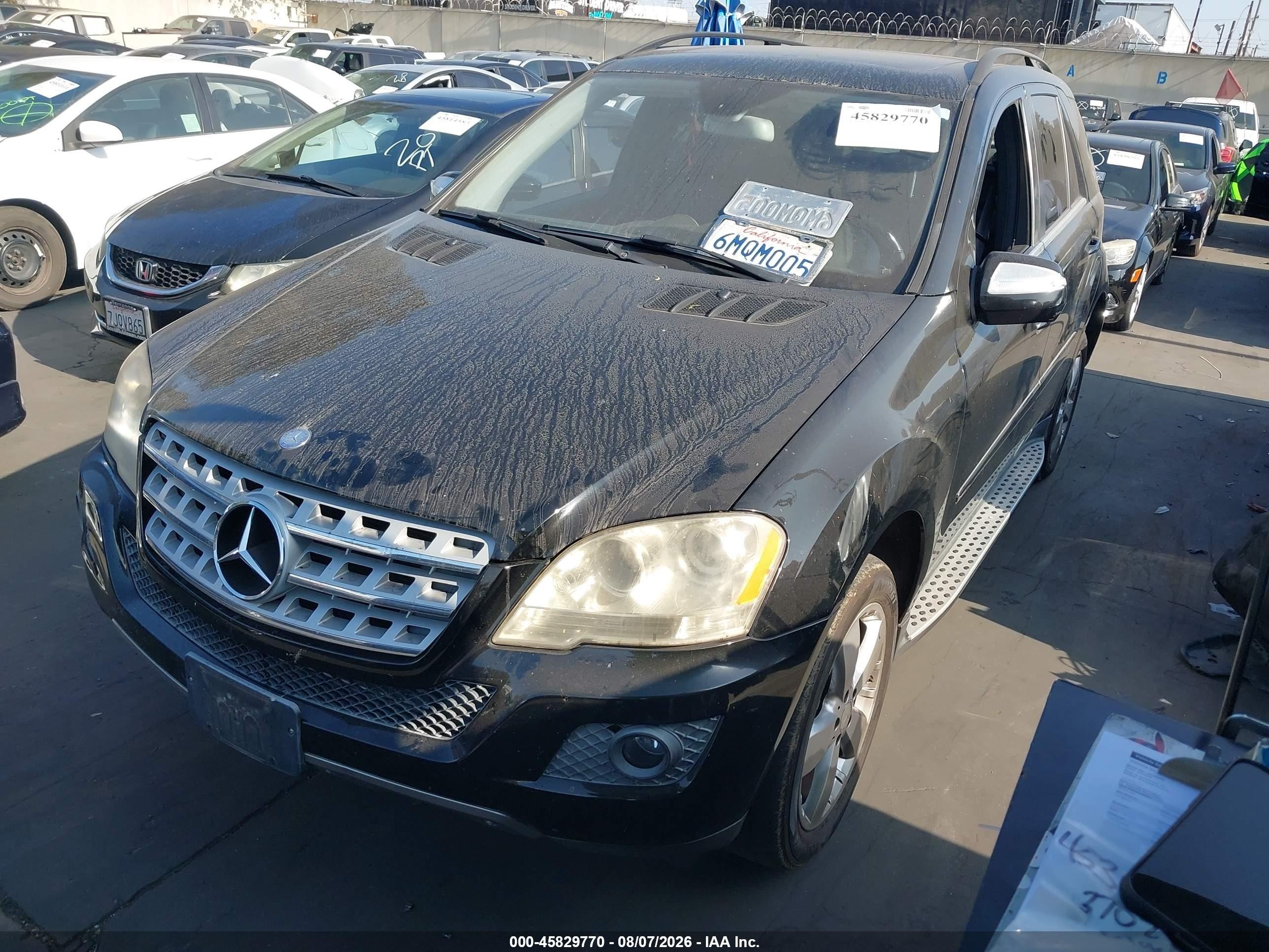 2010 Mercedes-Benz ML-Class VIN 4JGBB5GB8AA597221 IAAI salvage auction — Rear End, Salvage Certificate (California), sold $925 on 2026-09-13 (photo 2)