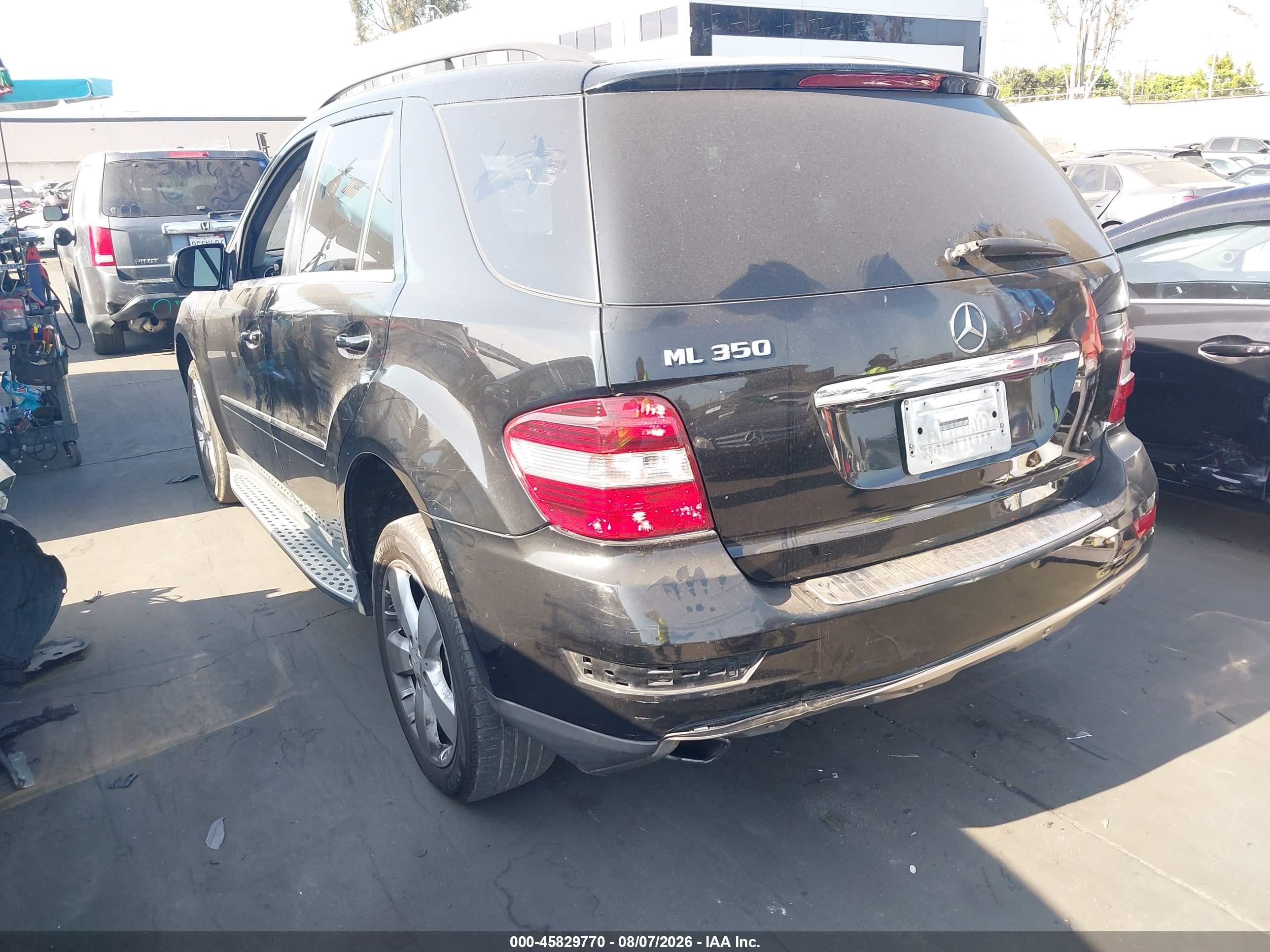 2010 Mercedes-Benz ML-Class VIN 4JGBB5GB8AA597221 IAAI salvage auction — Rear End, Salvage Certificate (California), sold $925 on 2026-09-13 (photo 3)