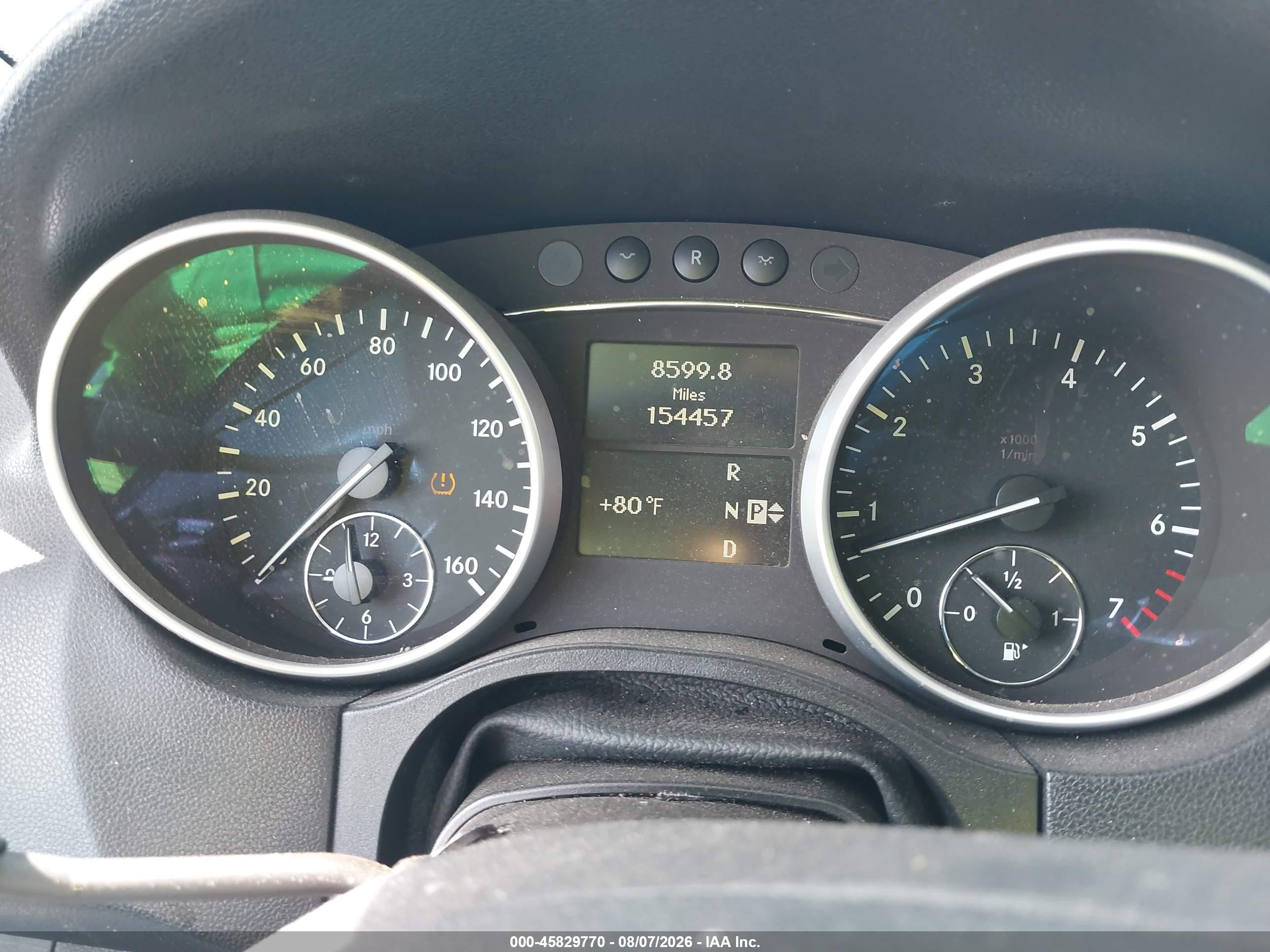 2010 Mercedes-Benz ML-Class VIN 4JGBB5GB8AA597221 IAAI salvage auction — Rear End, Salvage Certificate (California), sold $925 on 2026-09-13 (photo 7)