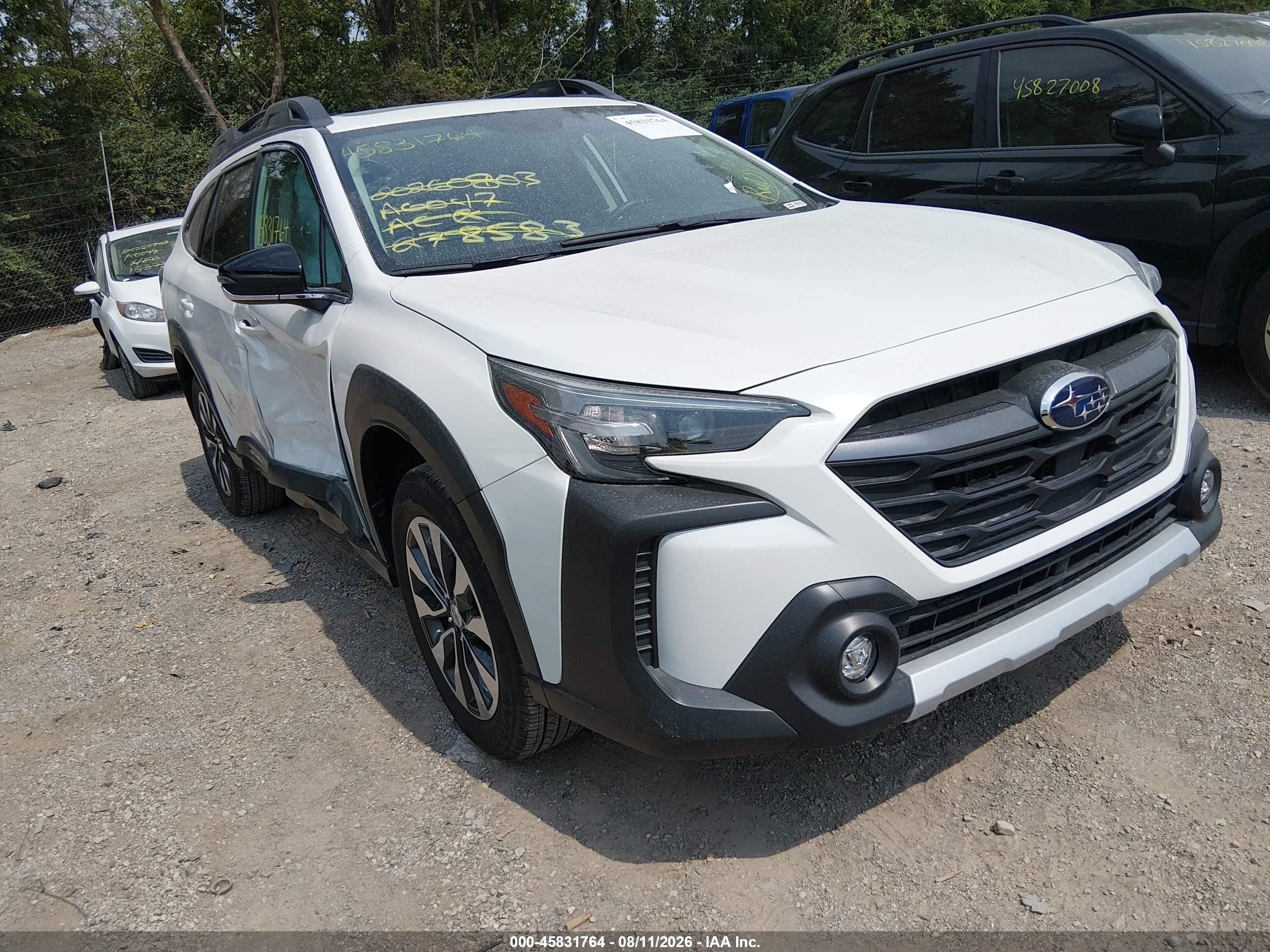 2024 Subaru Outback VIN 4S4BTGND7R3278583 IAAI salvage auction — Side, Salvage (Indiana), sold $8,400 on 2026-09-25 (photo 1)