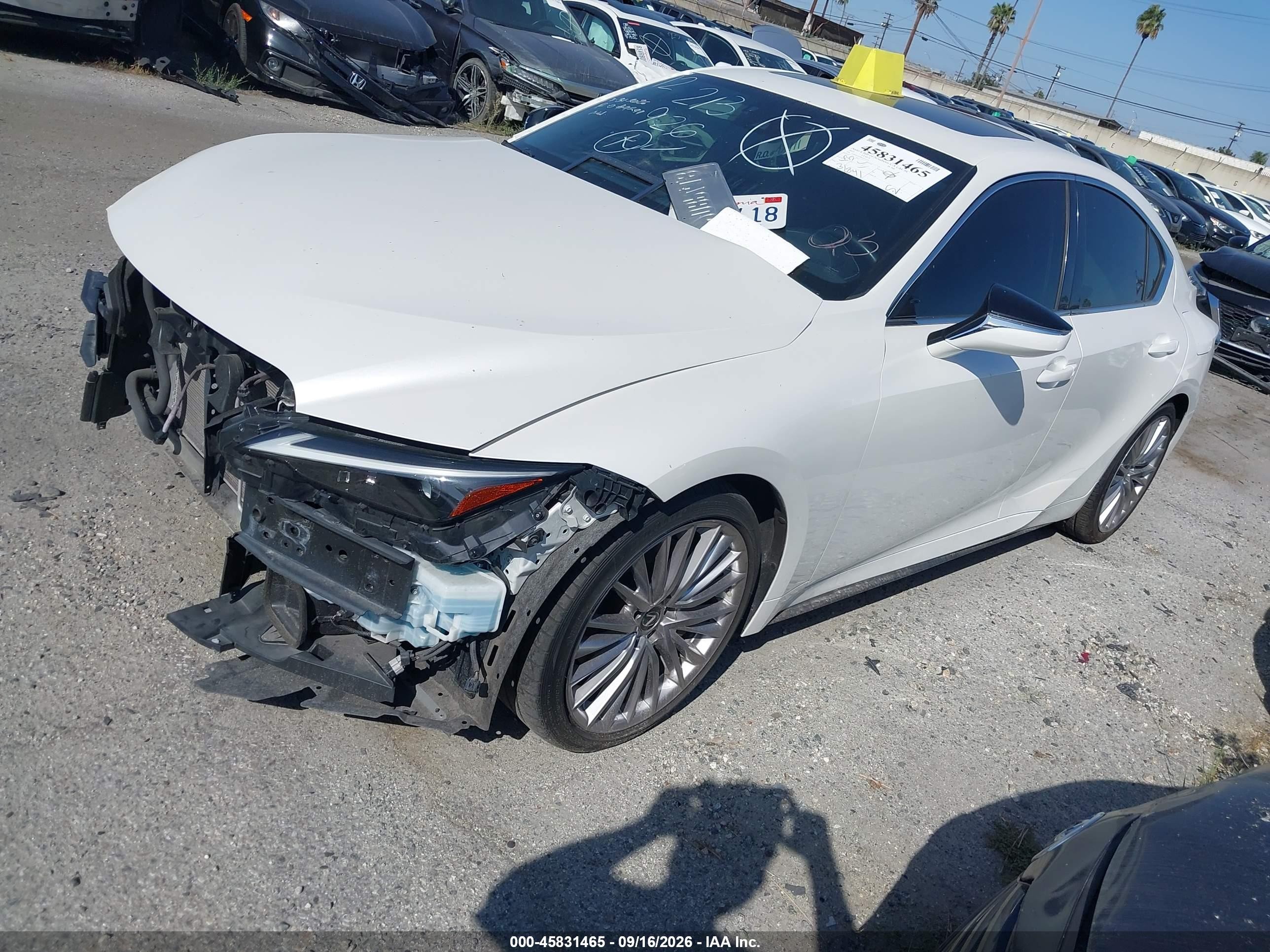 2022 Lexus IS 300 VIN JTHDA1D28N5122193 IAAI salvage auction — Front End, Salvage Certificate (California), sold $12,600 on 2026-09-19 (photo 2)