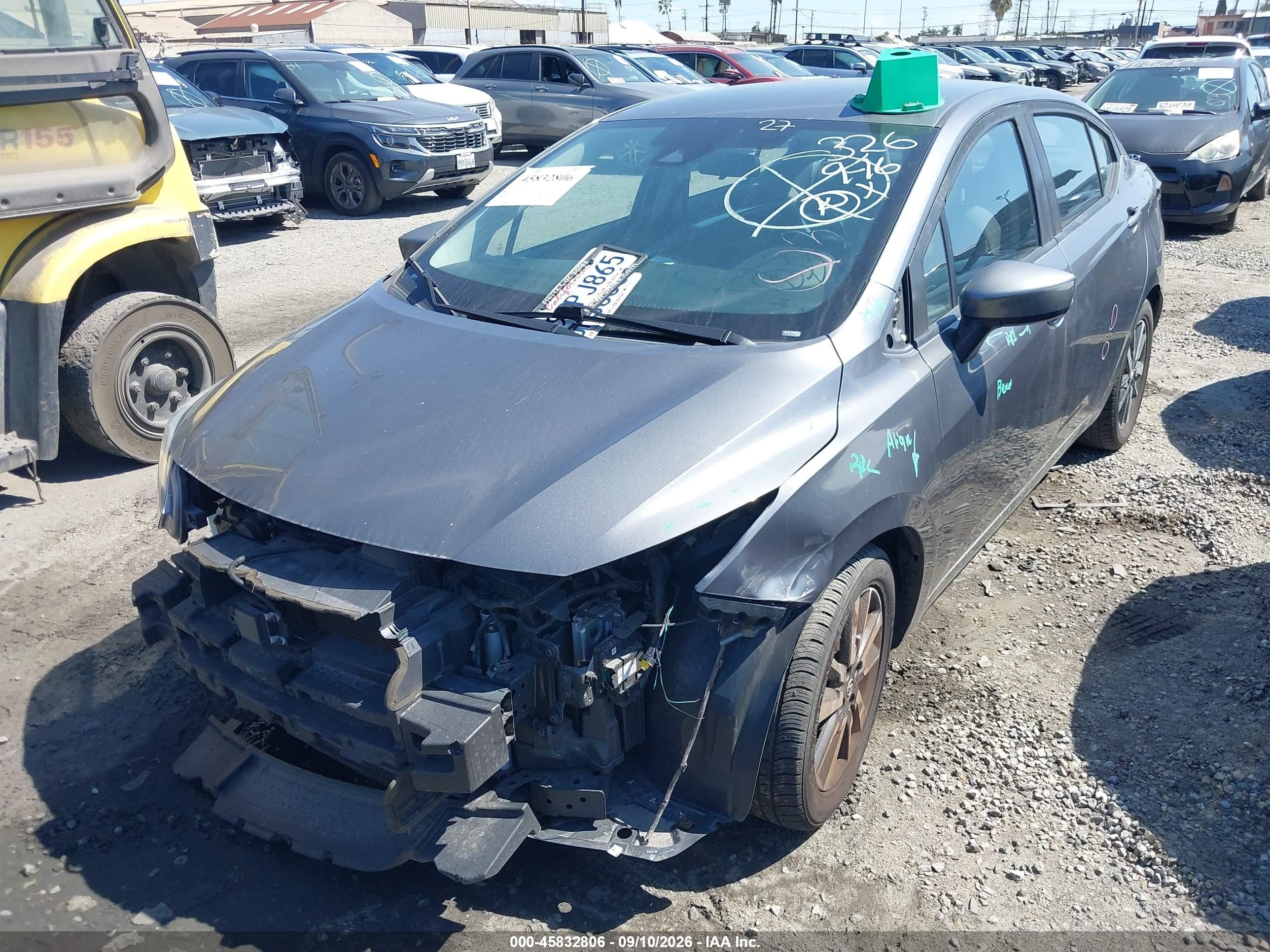 2022 Nissan Versa VIN 3N1CN8EV2NL839548 IAAI salvage auction — Front End, Salvage Certificate (California), sold $3,050 on 2026-09-12 (photo 2)