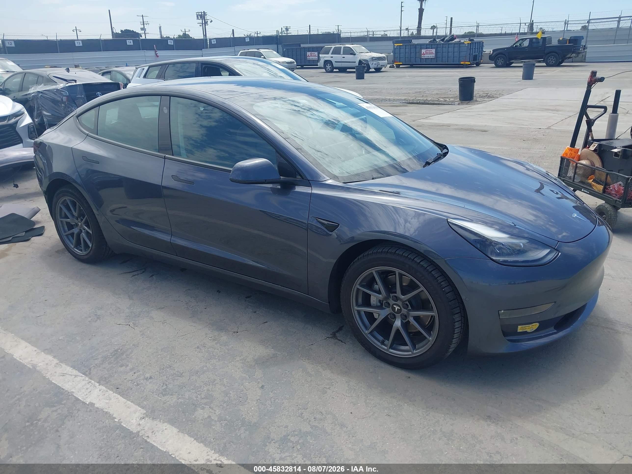 2022 Tesla Model 3 VIN 5YJ3E1EB3NF277815 IAAI salvage auction — Rear End, Salvage (California), sold $11,200 on 2026-09-13 (photo 1)