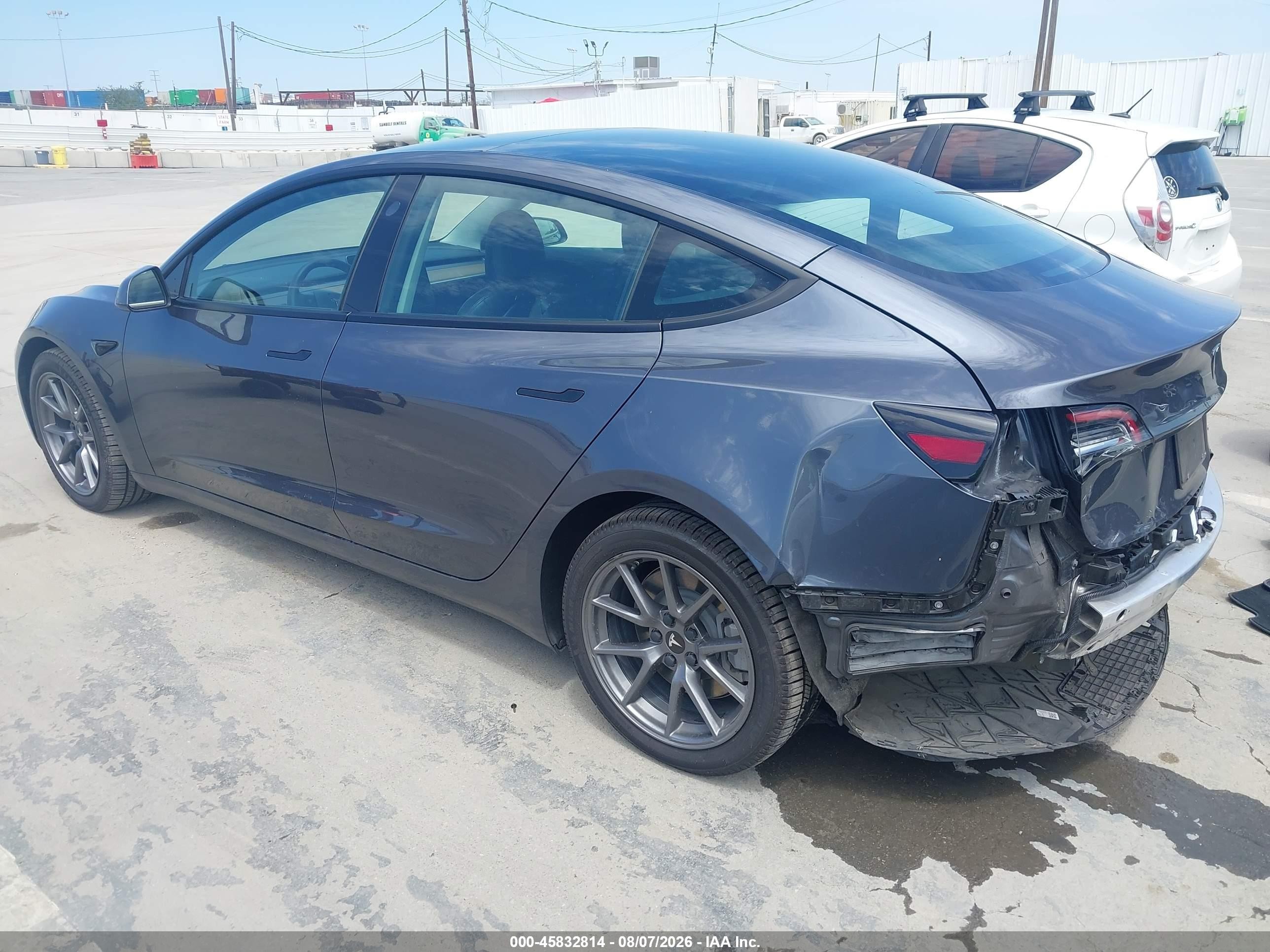 2022 Tesla Model 3 VIN 5YJ3E1EB3NF277815 IAAI salvage auction — Rear End, Salvage (California), sold $11,200 on 2026-09-13 (photo 3)