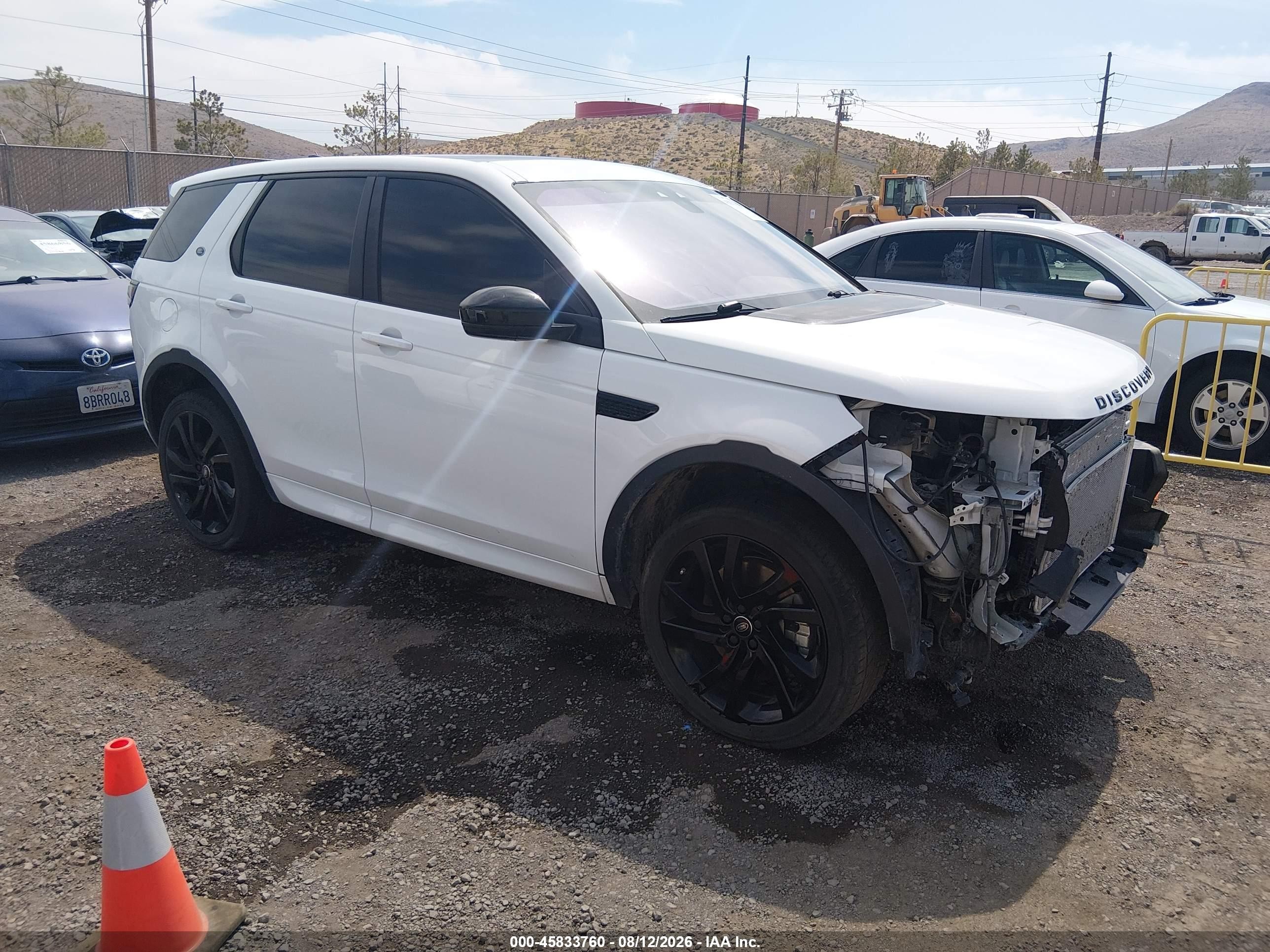 2018 Land rover Discovery sport VIN SALCR2SX7JH751049 IAAI salvage auction — Front End, Salvage (Nevada), sold $3,450 on 2026-09-06 (photo 1)
