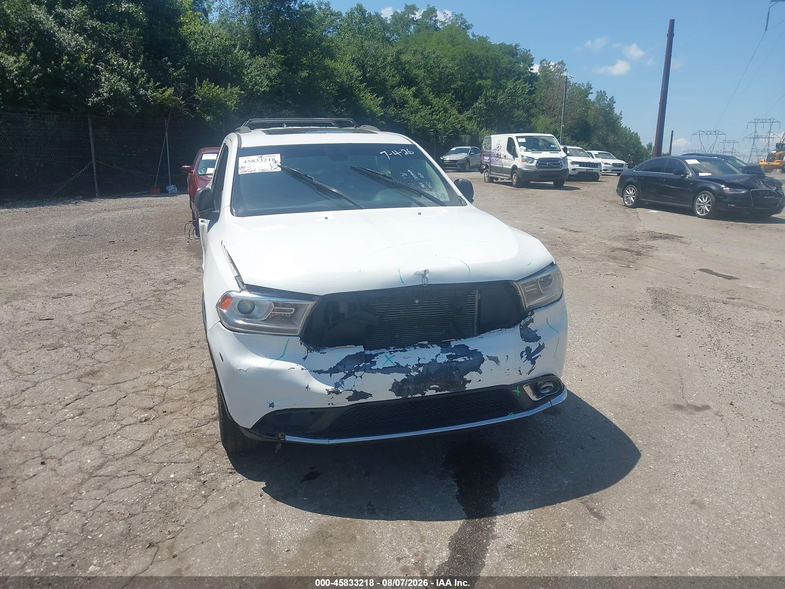 2014 Dodge Durango VIN 1C4RDJDGXEC449992 IAAI salvage auction — Front End, Salvage (Pennsylvania), sold $825 on 2026-08-28 (photo 6)