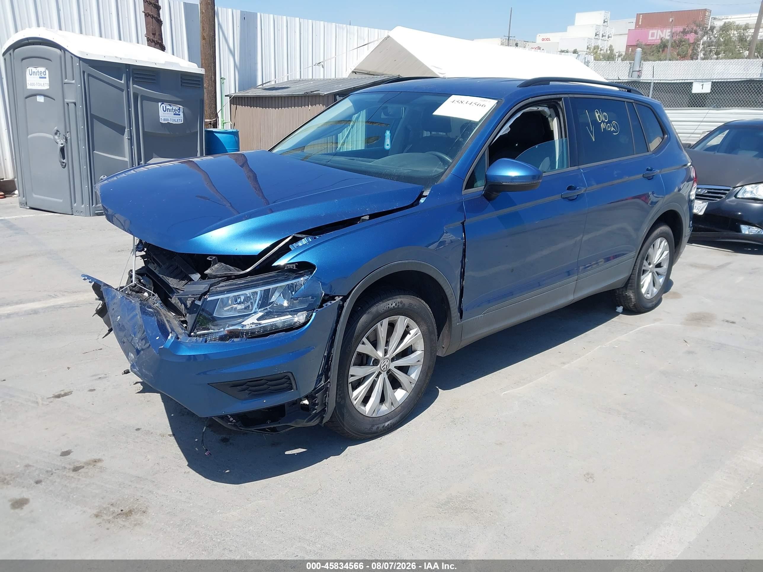 2018 Volkswagen Tiguan VIN 3VV1B7AX2JM095440 IAAI salvage auction — Front End, Salvage (California), sold $1,150 on 2026-09-19 (photo 2)